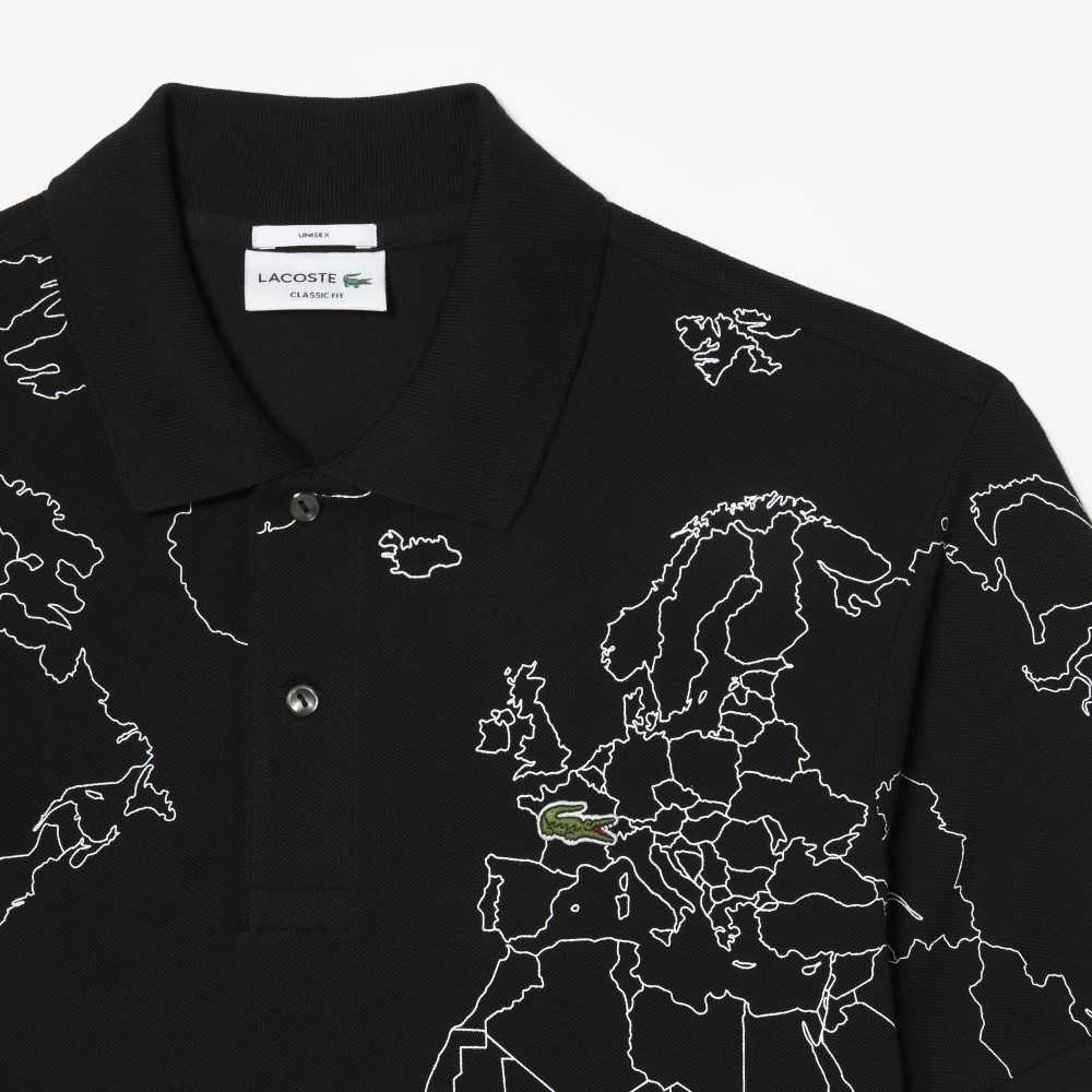 Lacoste Original L.12.12 Planisphere Svarta | QIXMN-8126