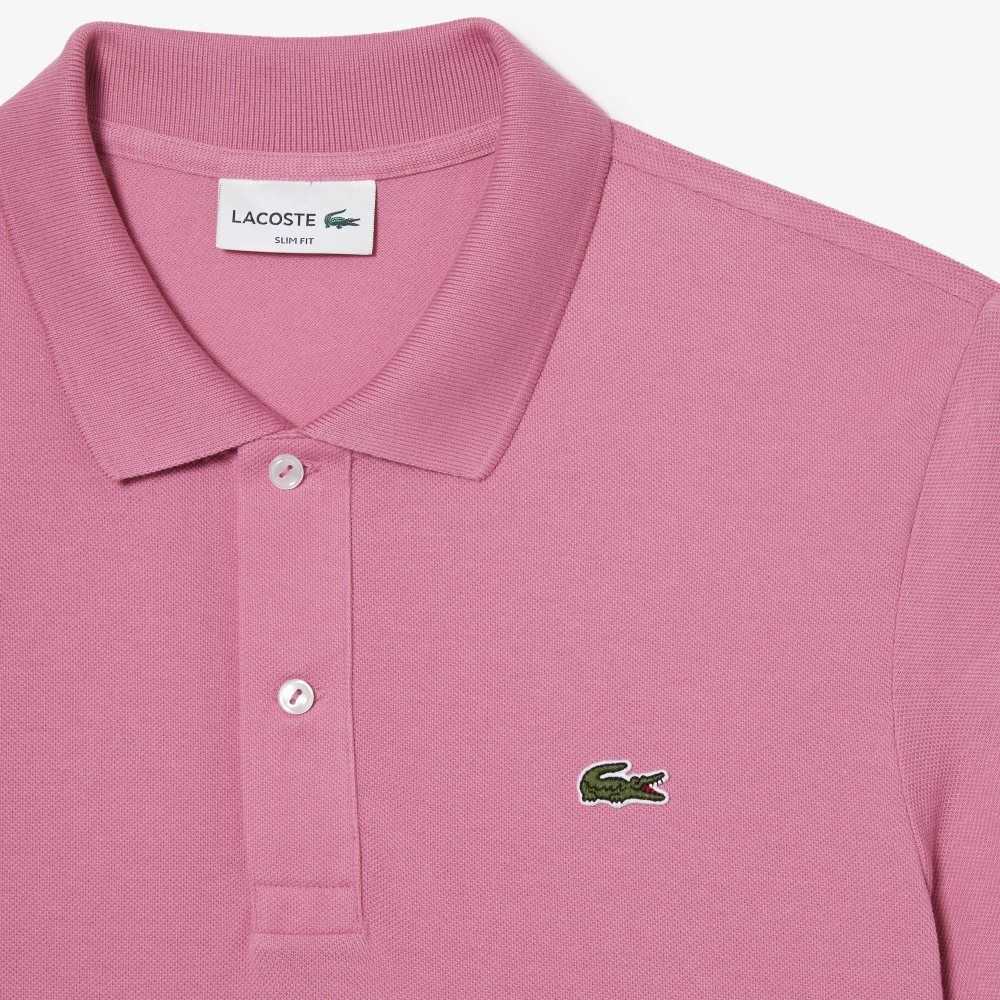 Lacoste Original L.12.12 Slim Fit Petit Pique Bomull Rosa | HYSTV-6875