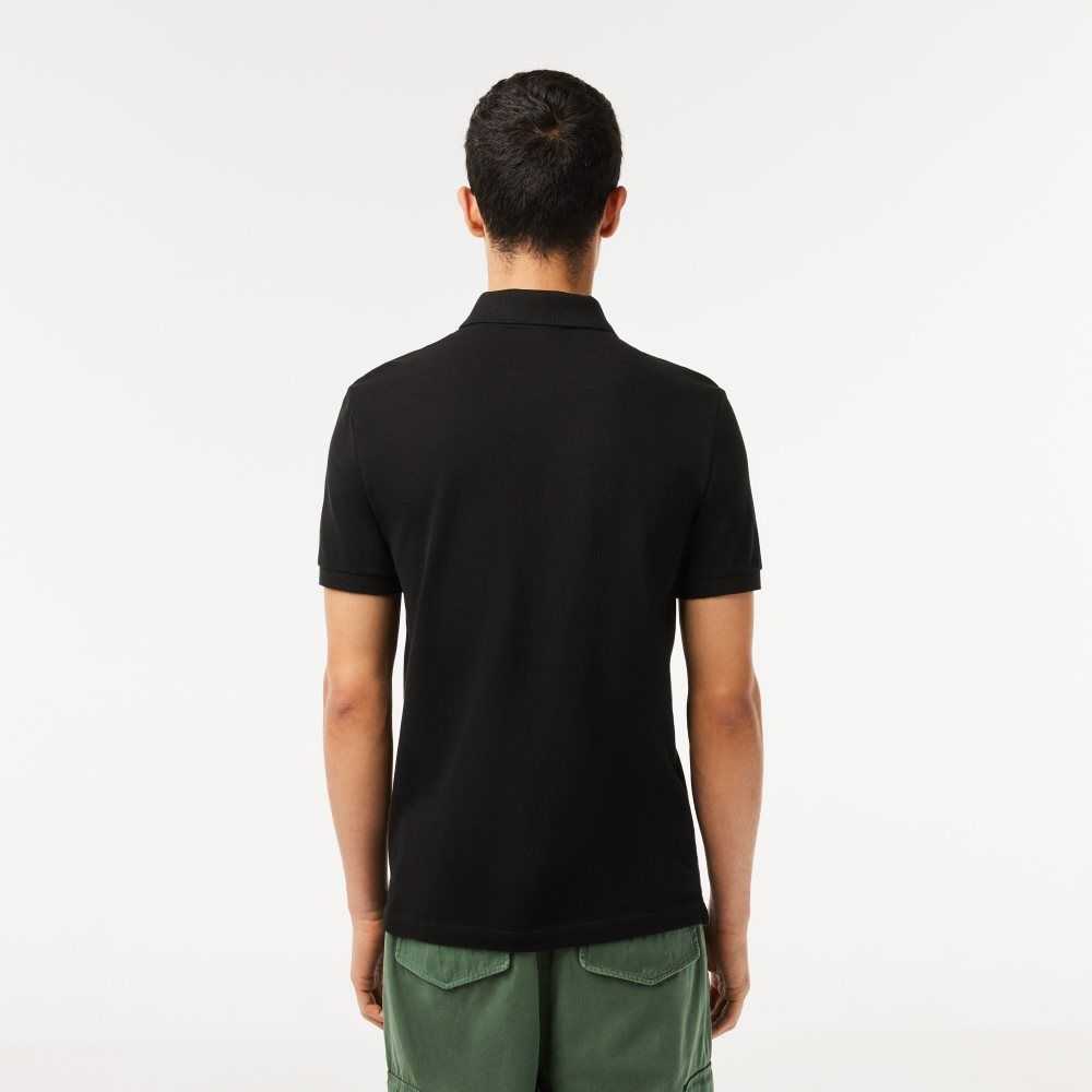 Lacoste Original L.12.12 Slim Fit Petit Pique Bomull Svarta | ICQSV-9248