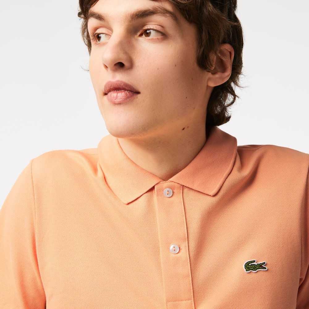 Lacoste Original L.12.12 Slim Fit Petit Pique Bomull Ljusorange | NSZBU-0623