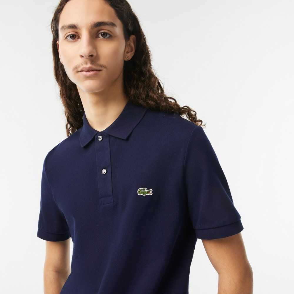 Lacoste Original L.12.12 Slim Fit Petit Pique Bomull Marinblå Blå | SNTLI-3479