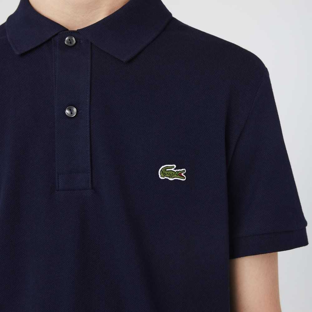 Lacoste Original L.12.12 Slim Fit Petit Pique Bomull Marinblå Blå | SNTLI-3479