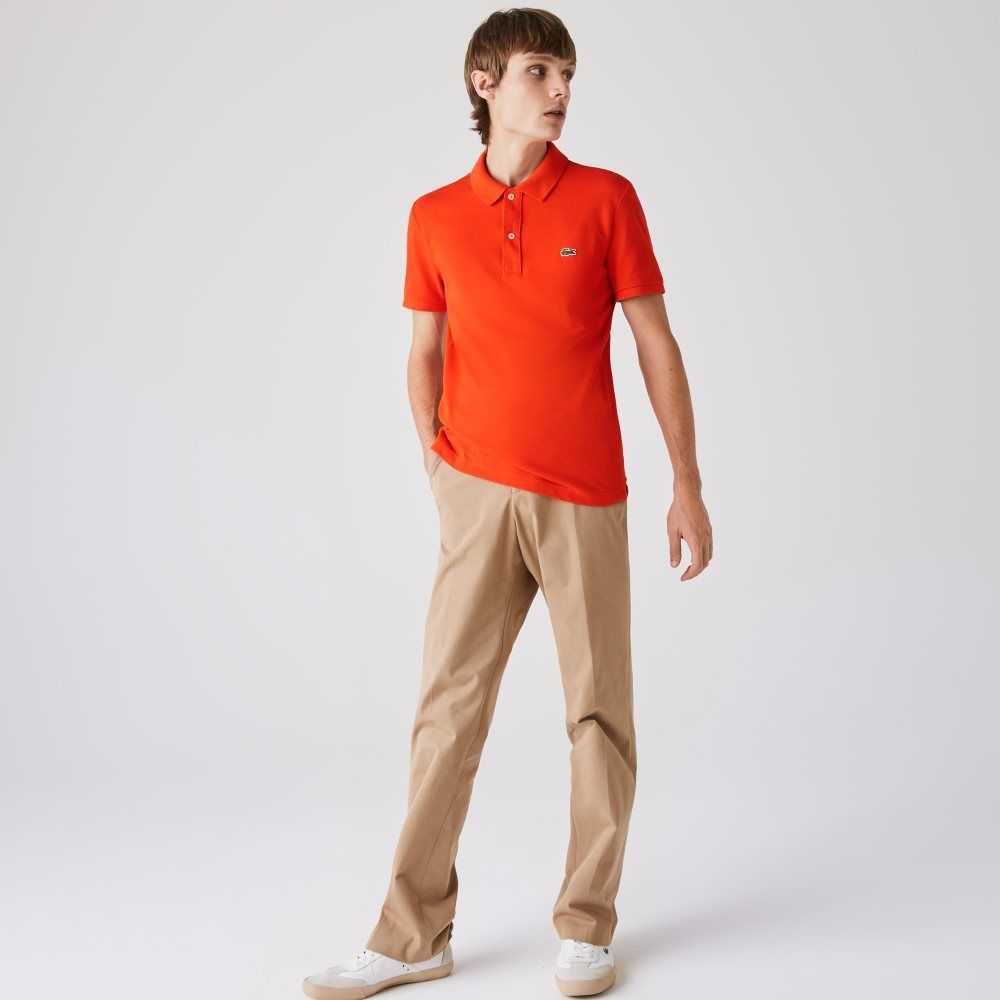 Lacoste Original L.12.12 Slim Fit Petit Pique Bomull Röda | TBPNC-1389