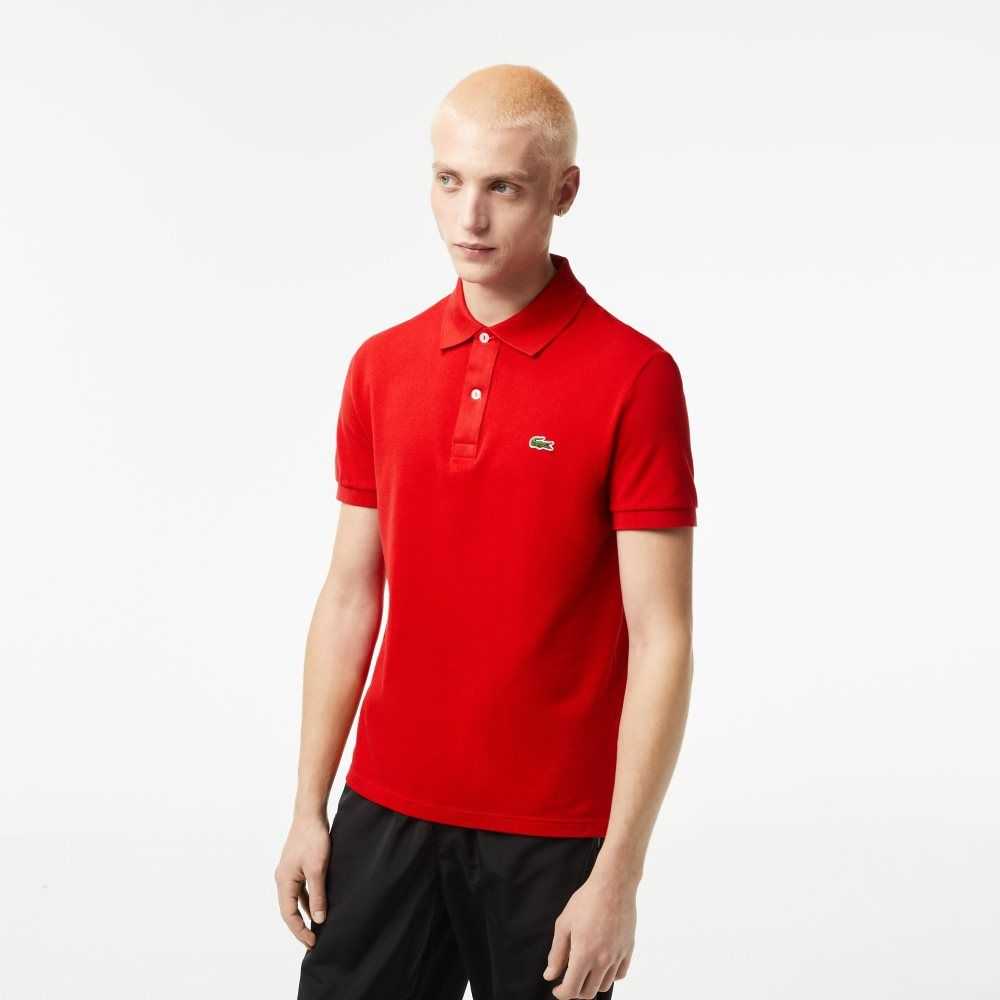 Lacoste Original L.12.12 Slim Fit Petit Pique Bomull Röda | UOXZA-2301