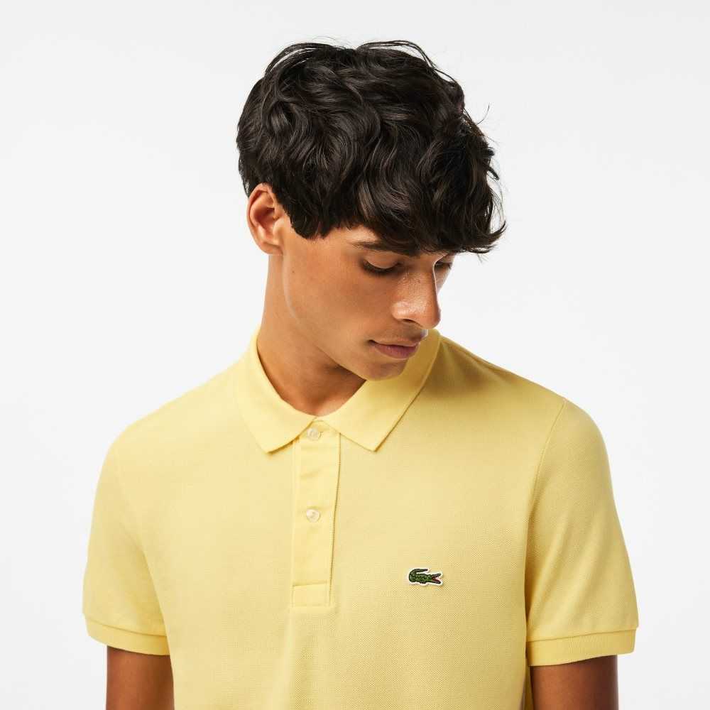 Lacoste Original L.12.12 Slim Fit Petit Pique Bomull Gula | VODSM-3591