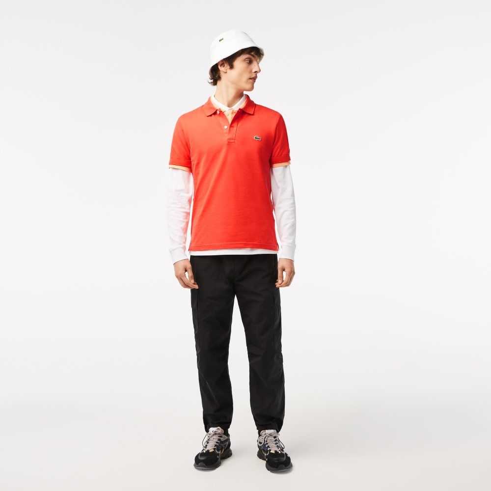 Lacoste Original L.12.12 Slim Fit Petit Pique Bomull Orange | XTOEZ-7256