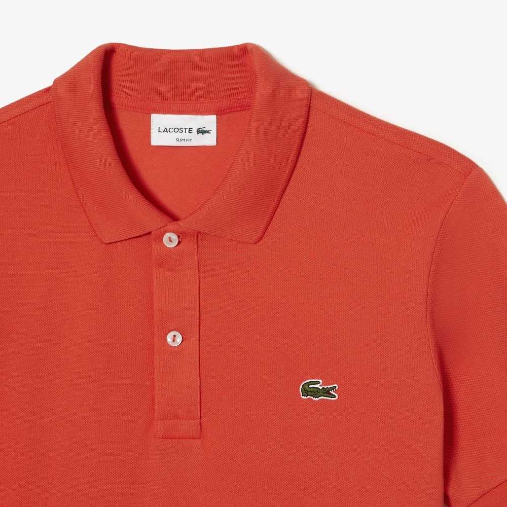 Lacoste Original L.12.12 Slim Fit Petit Pique Bomull Orange | XTOEZ-7256