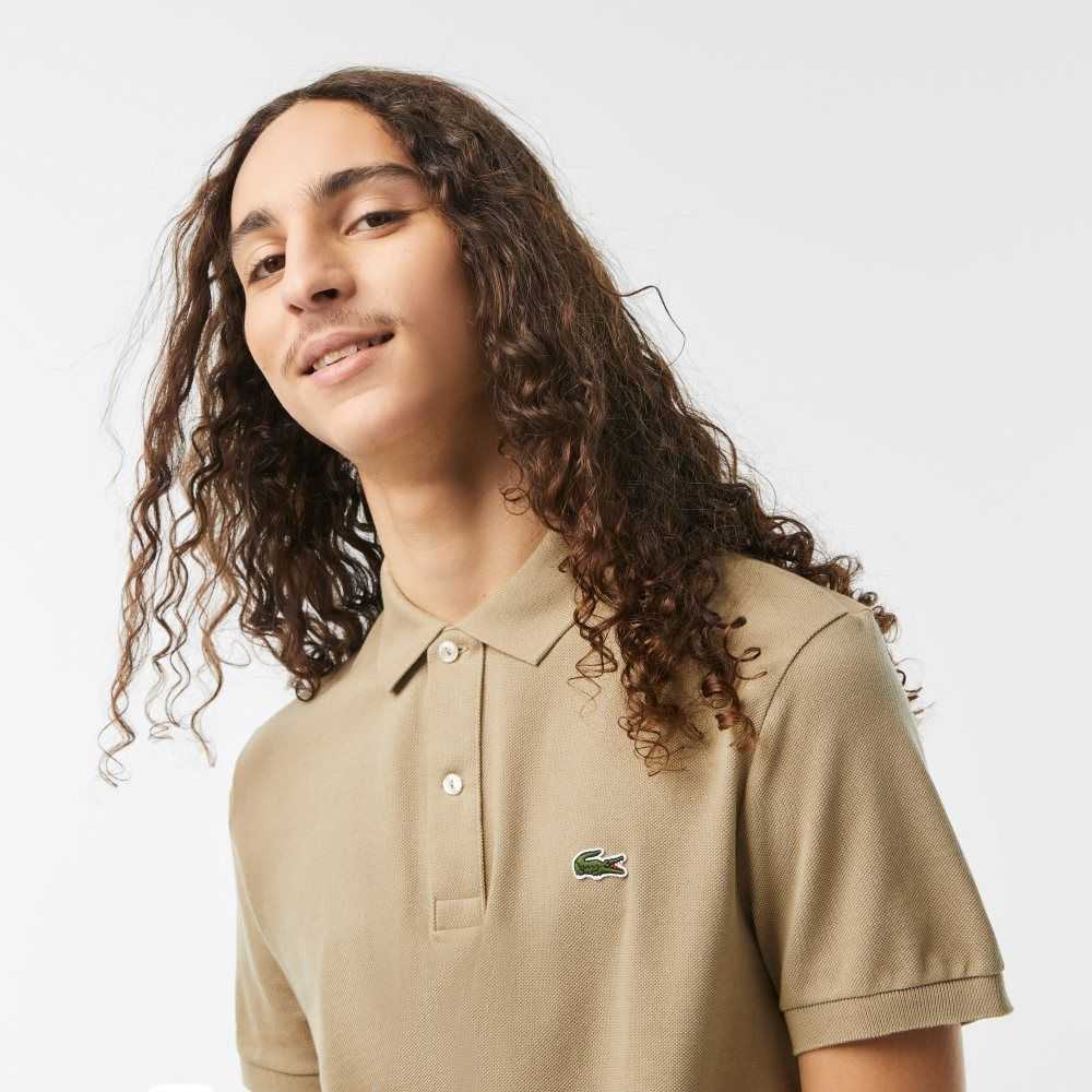 Lacoste Original L.12.12 Slim Fit Petit Pique Bomull Beige | ZENPS-2674