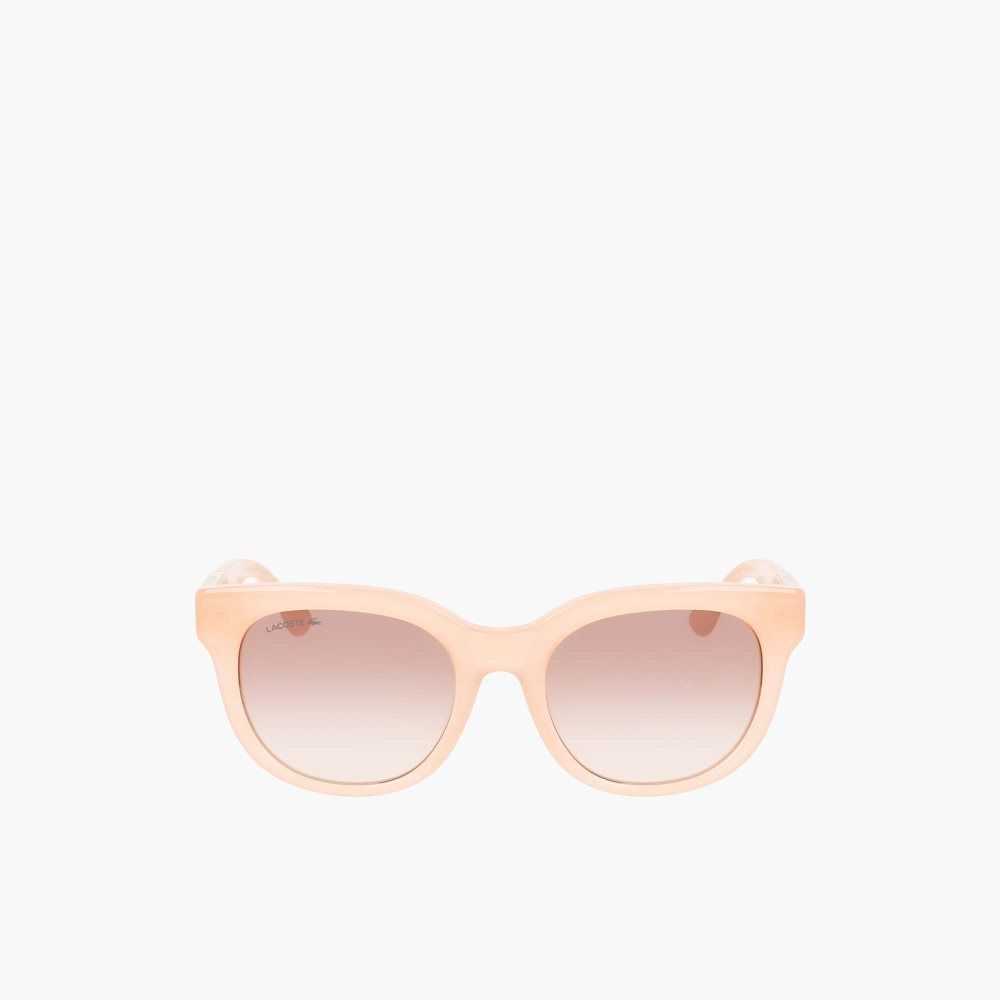 Lacoste Oval Acetate Croco Skin Rosa | YPHWQ-3861