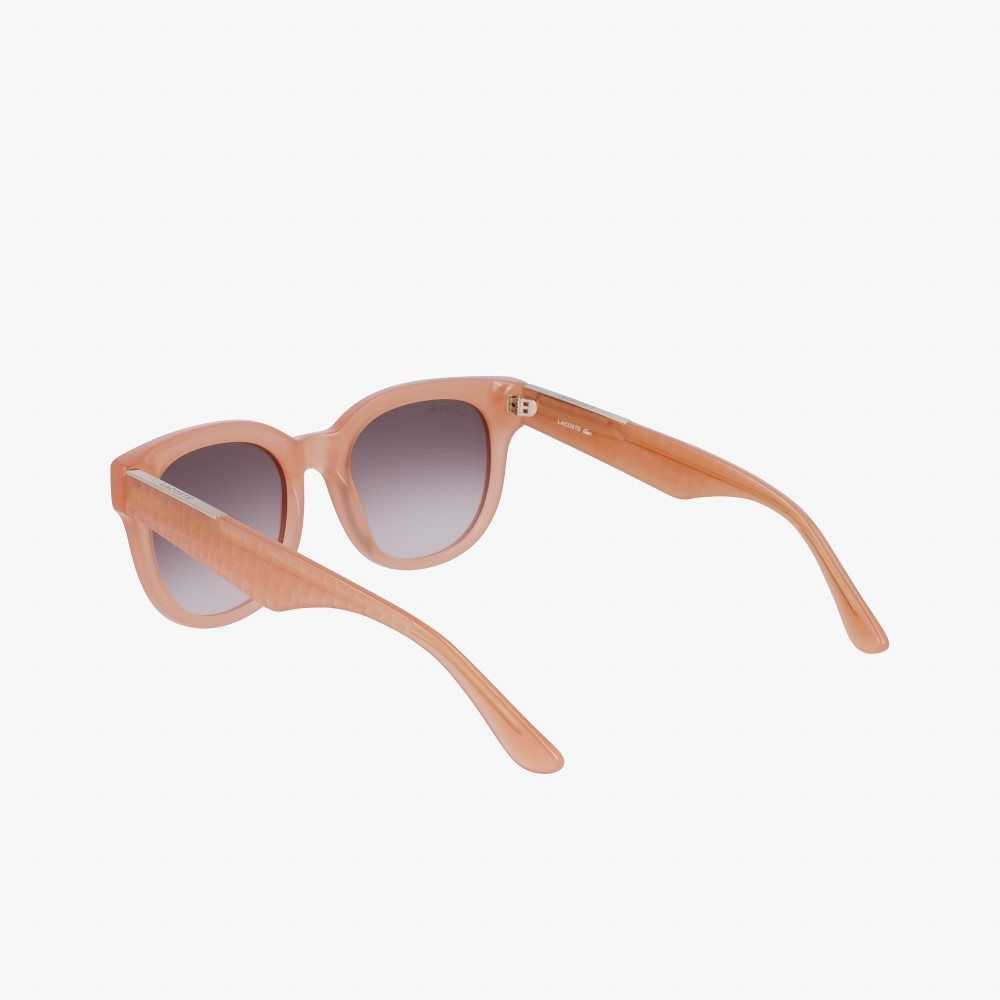 Lacoste Oval Acetate Croco Skin Rosa | YPHWQ-3861