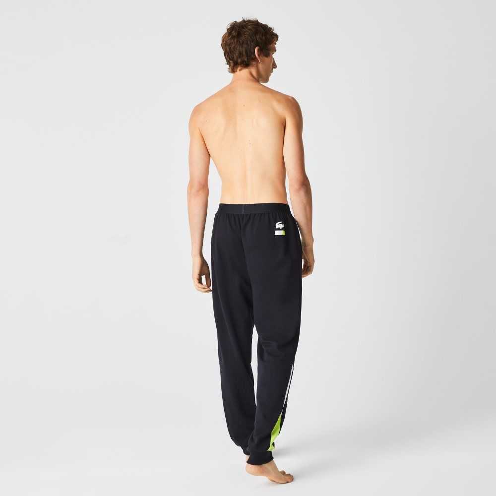 Lacoste Oversized Logo Fleece Pajama Pants Mörkgrå Vita Gula | PCMUV-8650