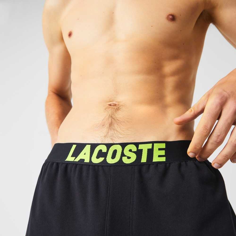 Lacoste Oversized Logo Fleece Pajama Pants Mörkgrå Vita Gula | PCMUV-8650