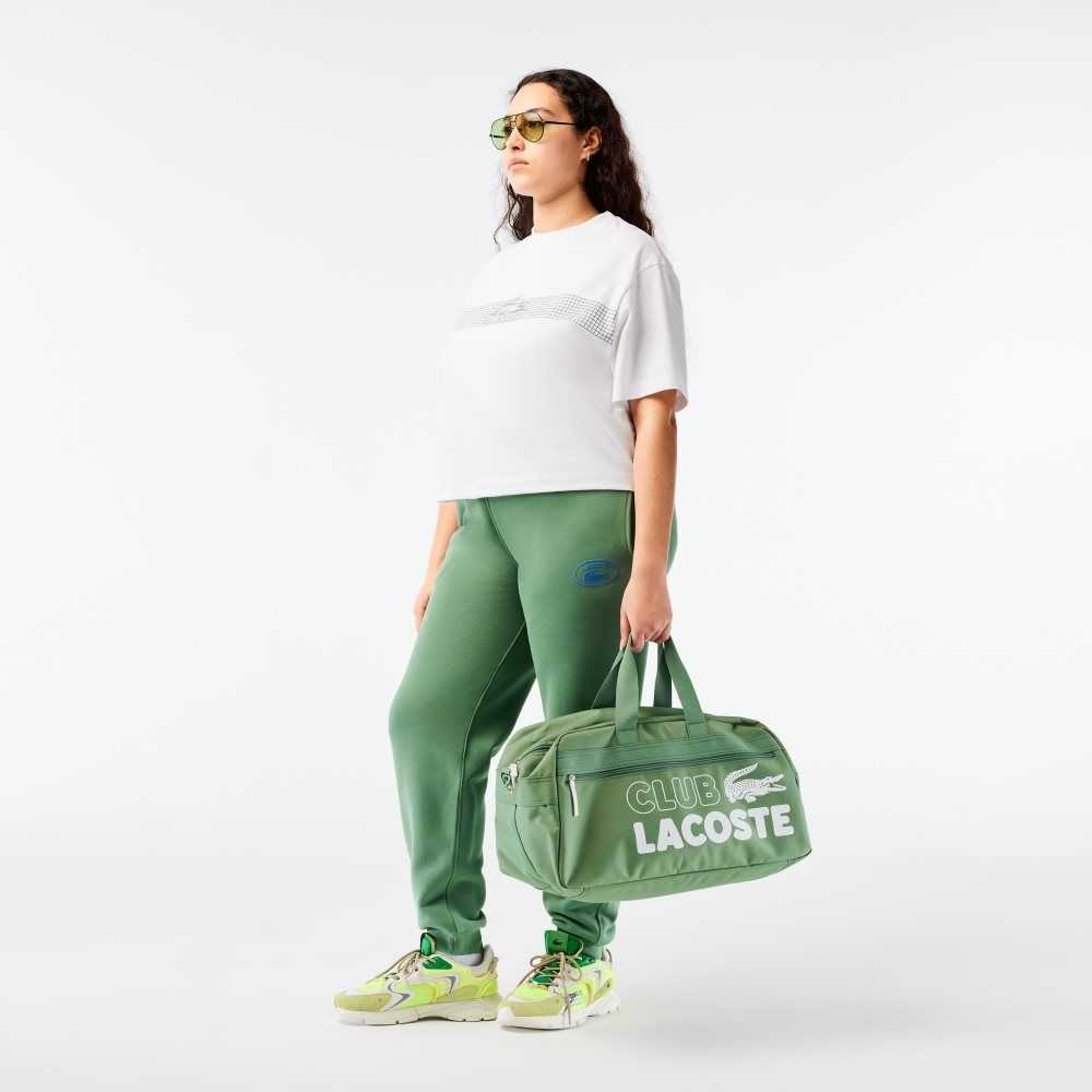 Lacoste Oversized Net Print Jersey T-Shirt Vita | THBKR-8725