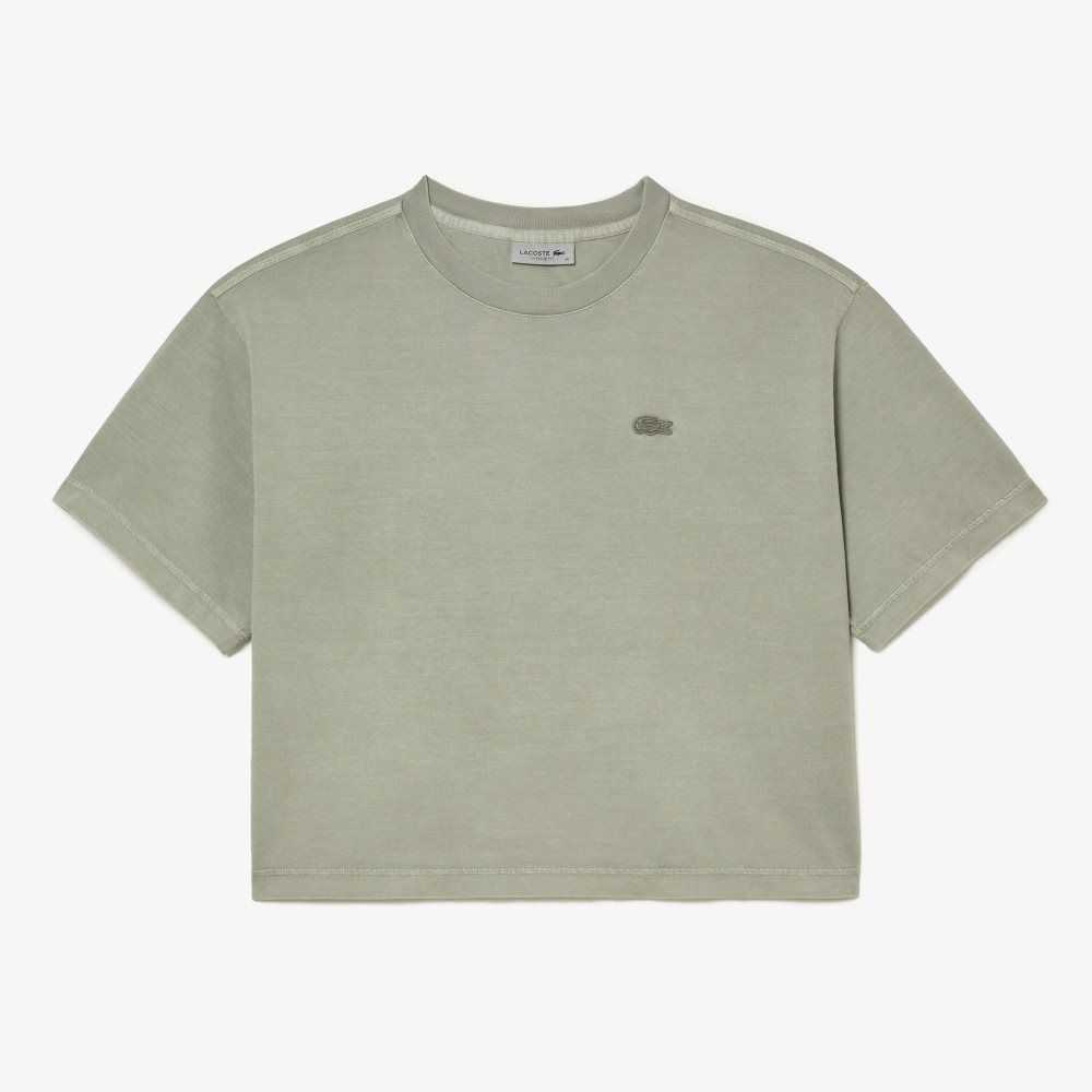 Lacoste Oversized Organic Bomull T-Shirt Ljusgröna | RBFQH-3186