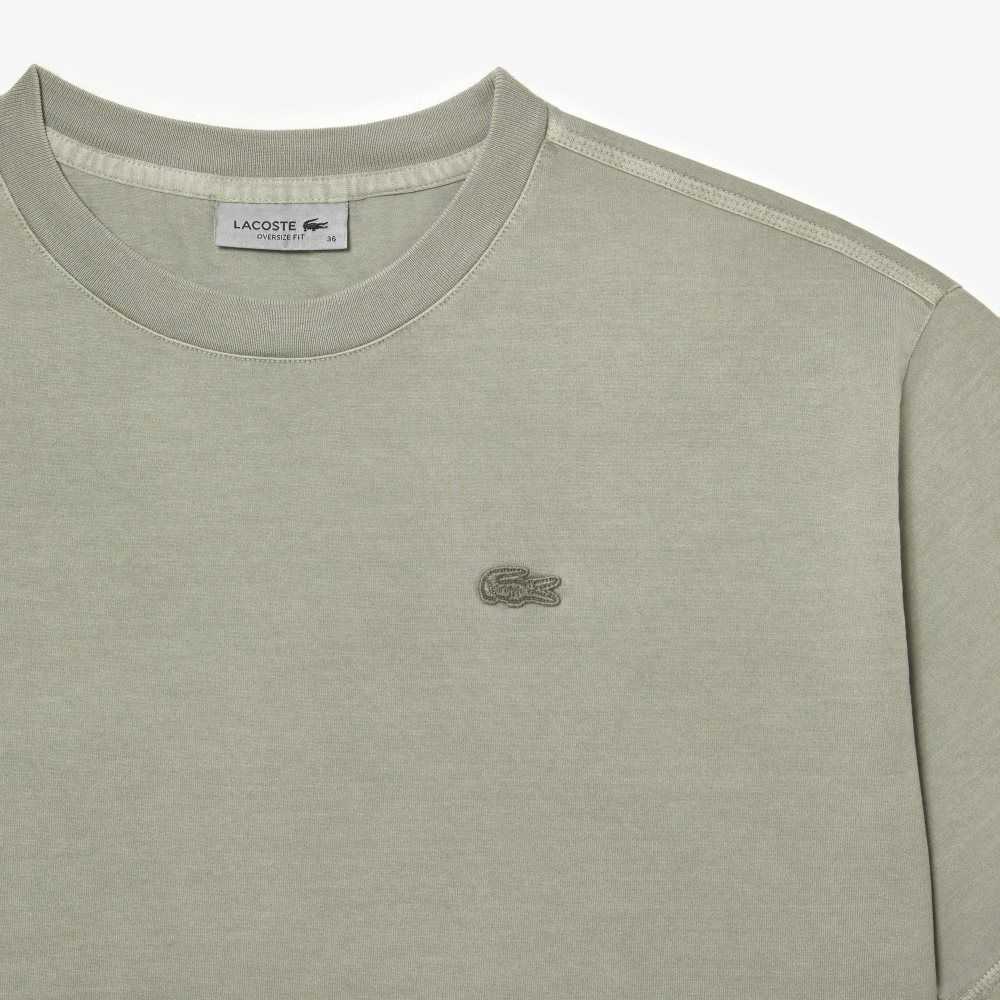 Lacoste Oversized Organic Bomull T-Shirt Ljusgröna | RBFQH-3186