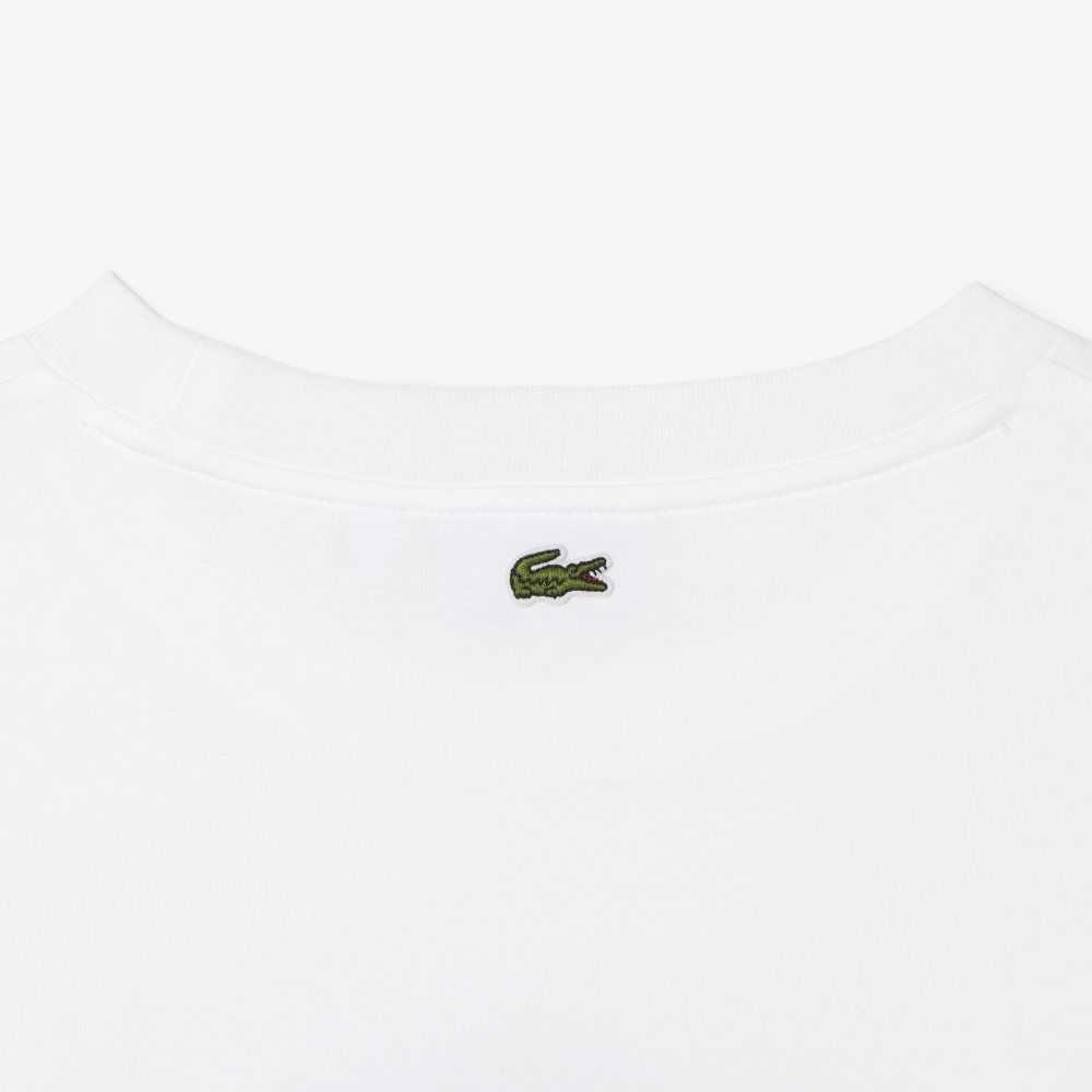 Lacoste Oversized Organic Bomull T-Shirt Vita | YTPCW-5341