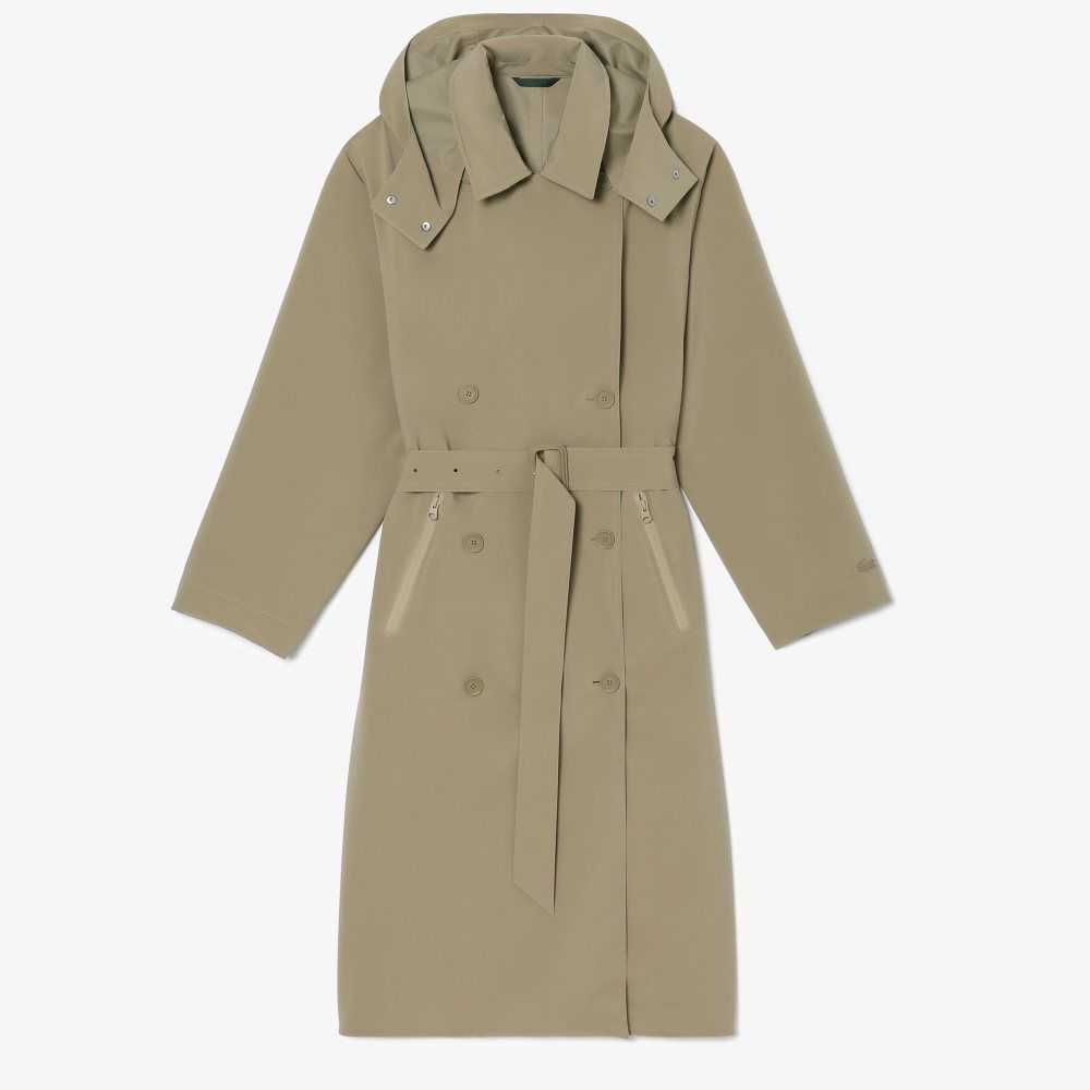 Lacoste Oversized Trench Coat Beige | JPYFO-6392