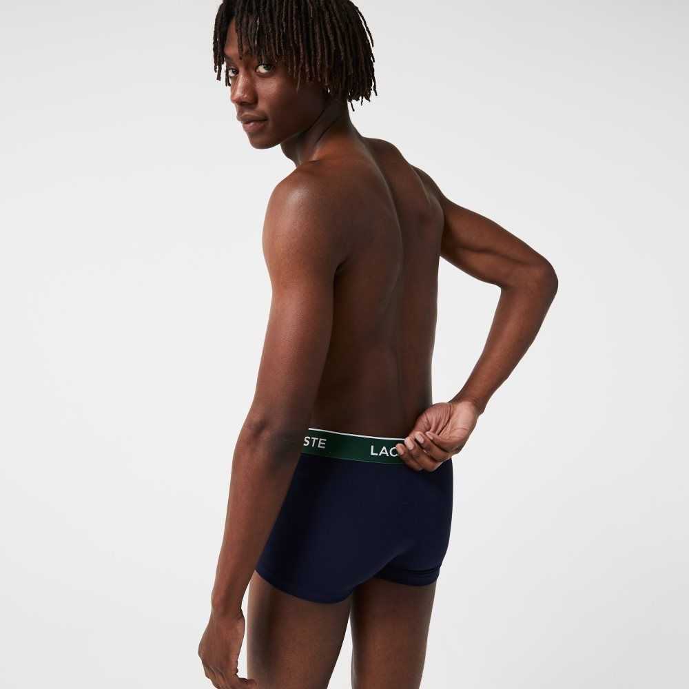 Lacoste Pack Of 3 Navy Vanliga Boxer Briefs With Contrasting Waistband Marinblå Blå Gröna Röda Marinblå Blå | FDPIA-5264