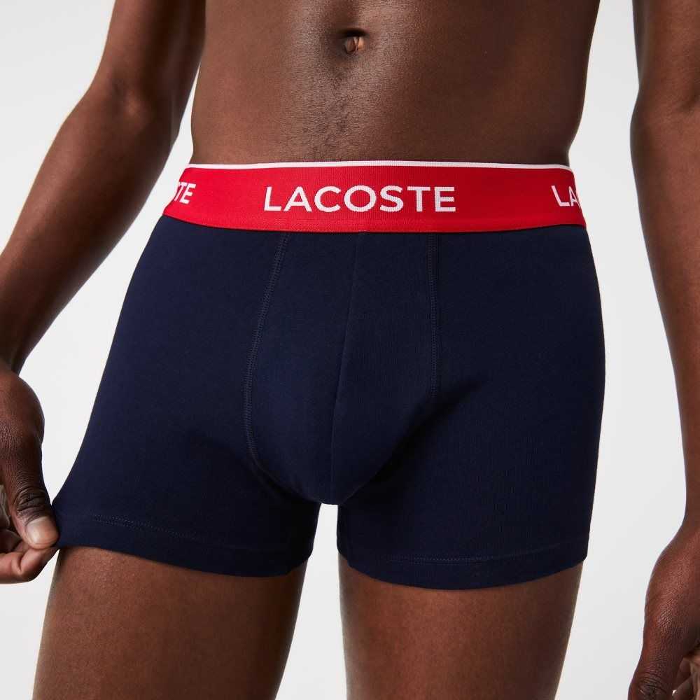 Lacoste Pack Of 3 Navy Vanliga Boxer Briefs With Contrasting Waistband Marinblå Blå Gröna Röda Marinblå Blå | FDPIA-5264