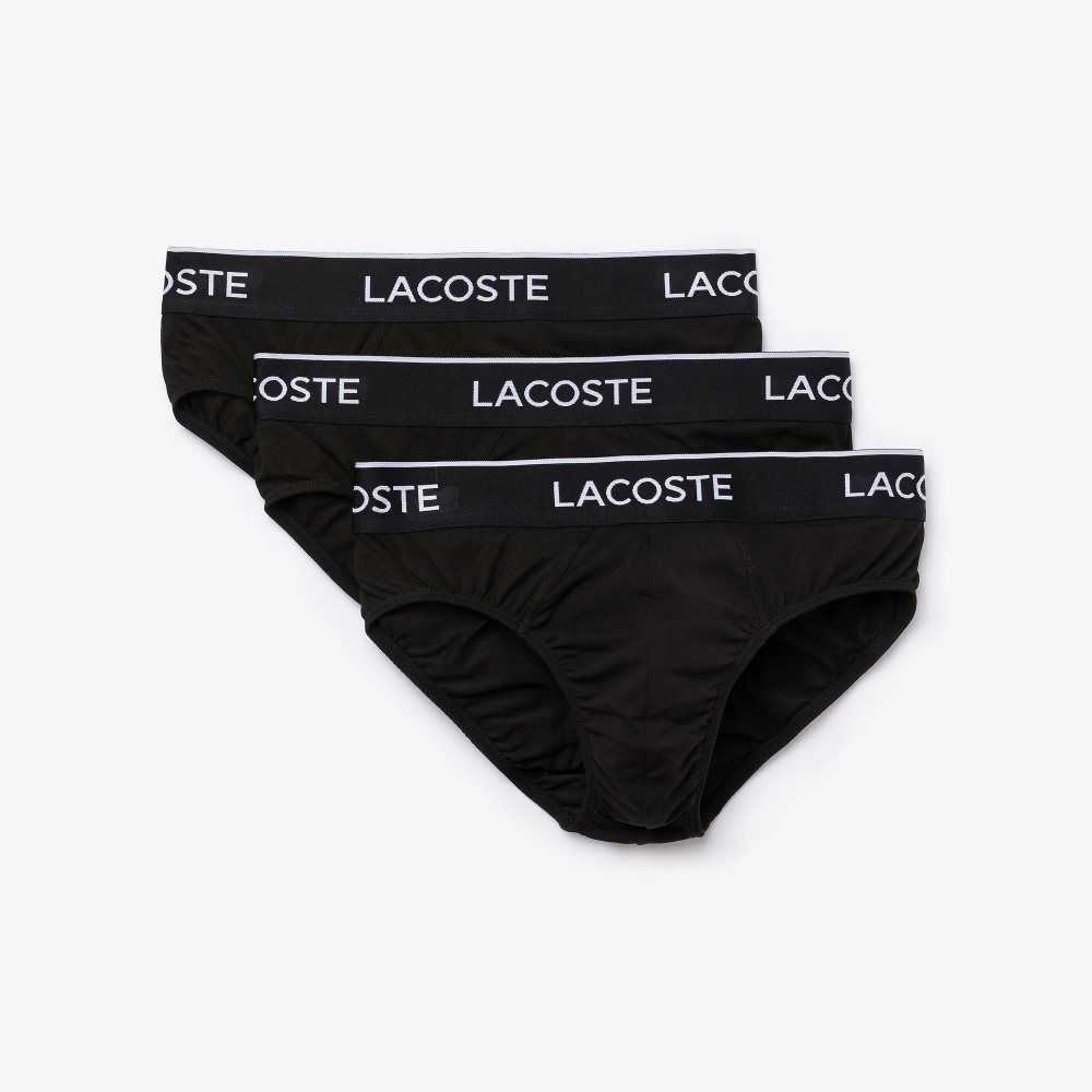 Lacoste Pack Of 3 Vanliga Briefs Svarta | RWUCF-5648