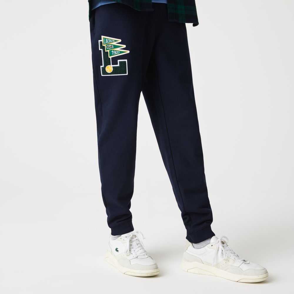 Lacoste Pennants L Badge Fleece Tracksuit Marinblå Blå | GWEMY-8209