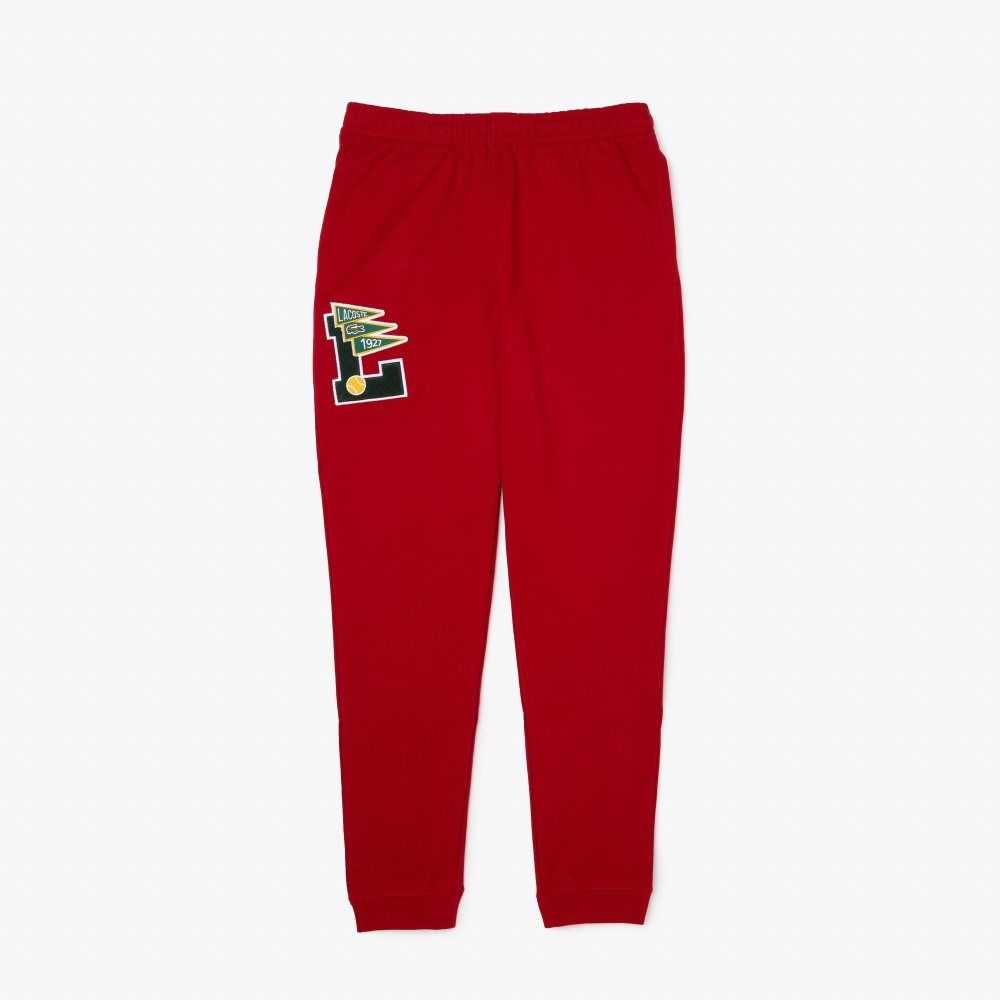 Lacoste Pennants L Badge Fleece Tracksuit Pants Röda | YPUVT-1489