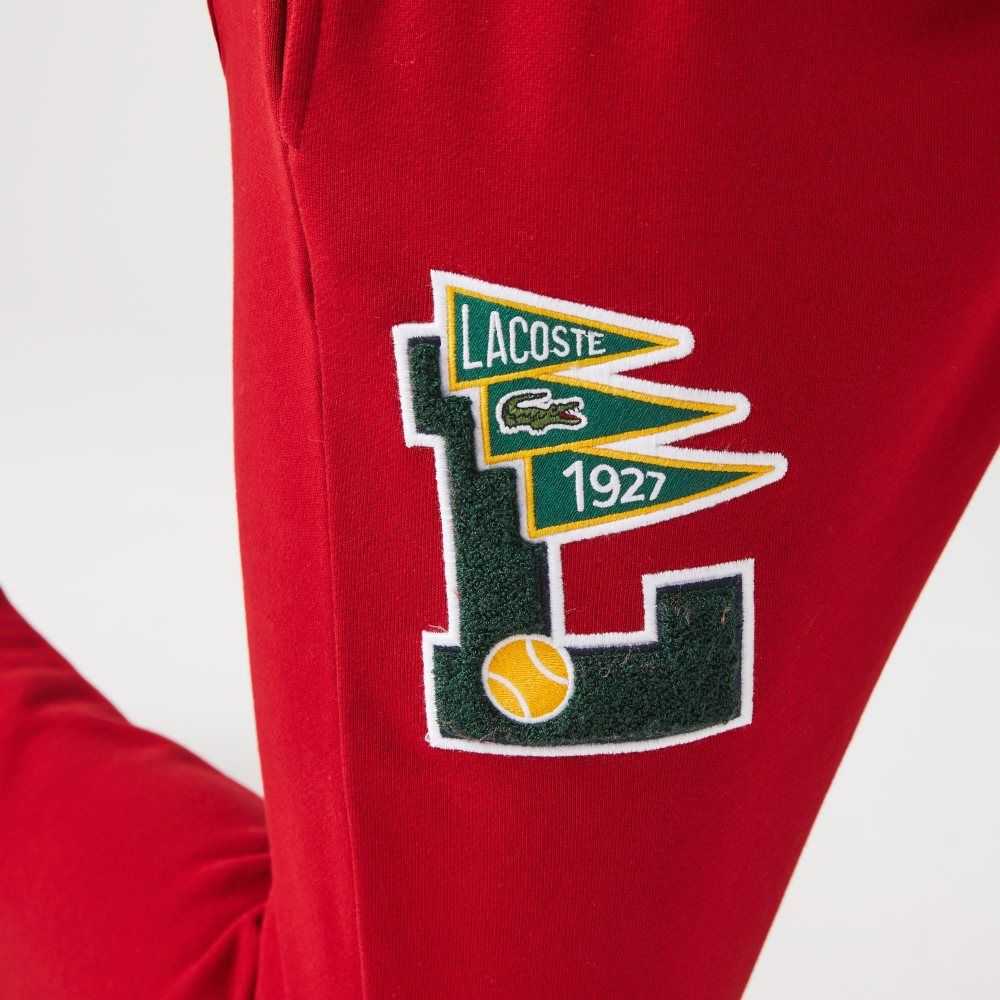 Lacoste Pennants L Badge Fleece Tracksuit Pants Röda | YPUVT-1489