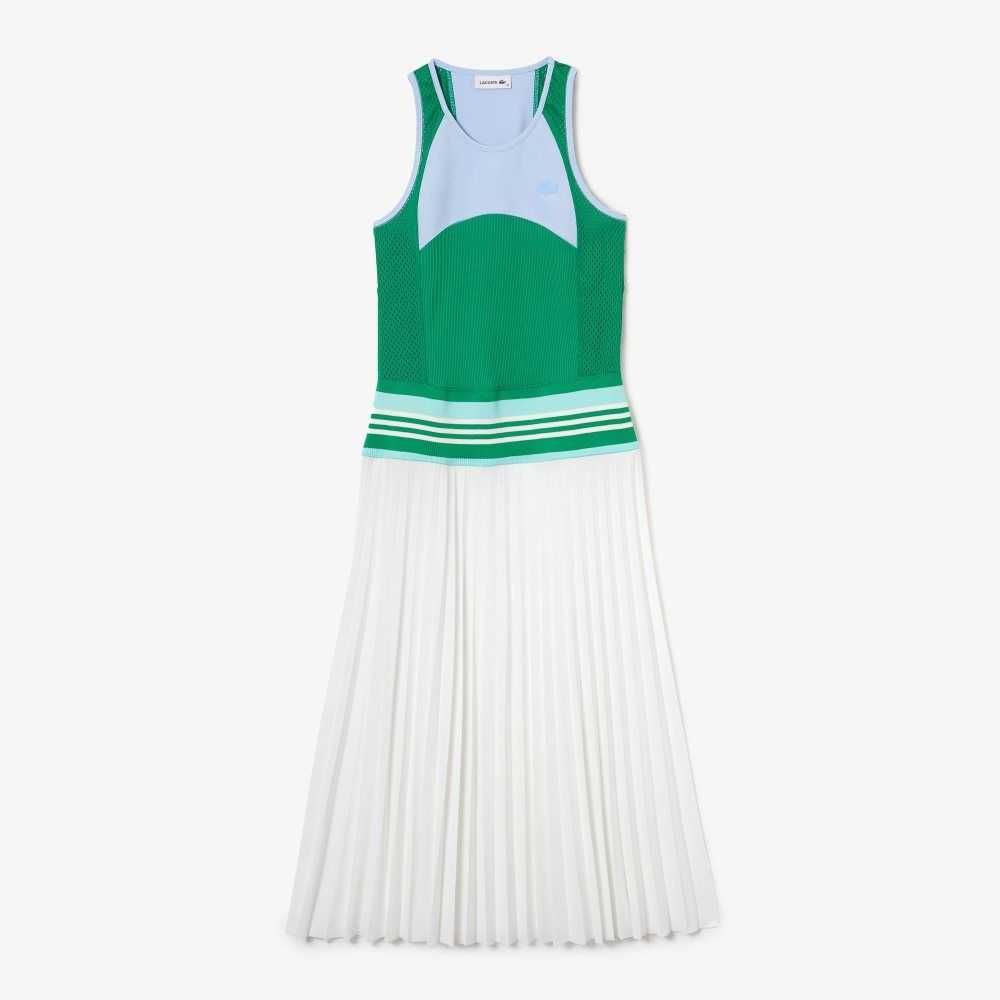 Lacoste Plisserad Colorblock Tank Top Blå Gröna Vita | SUWCX-6854