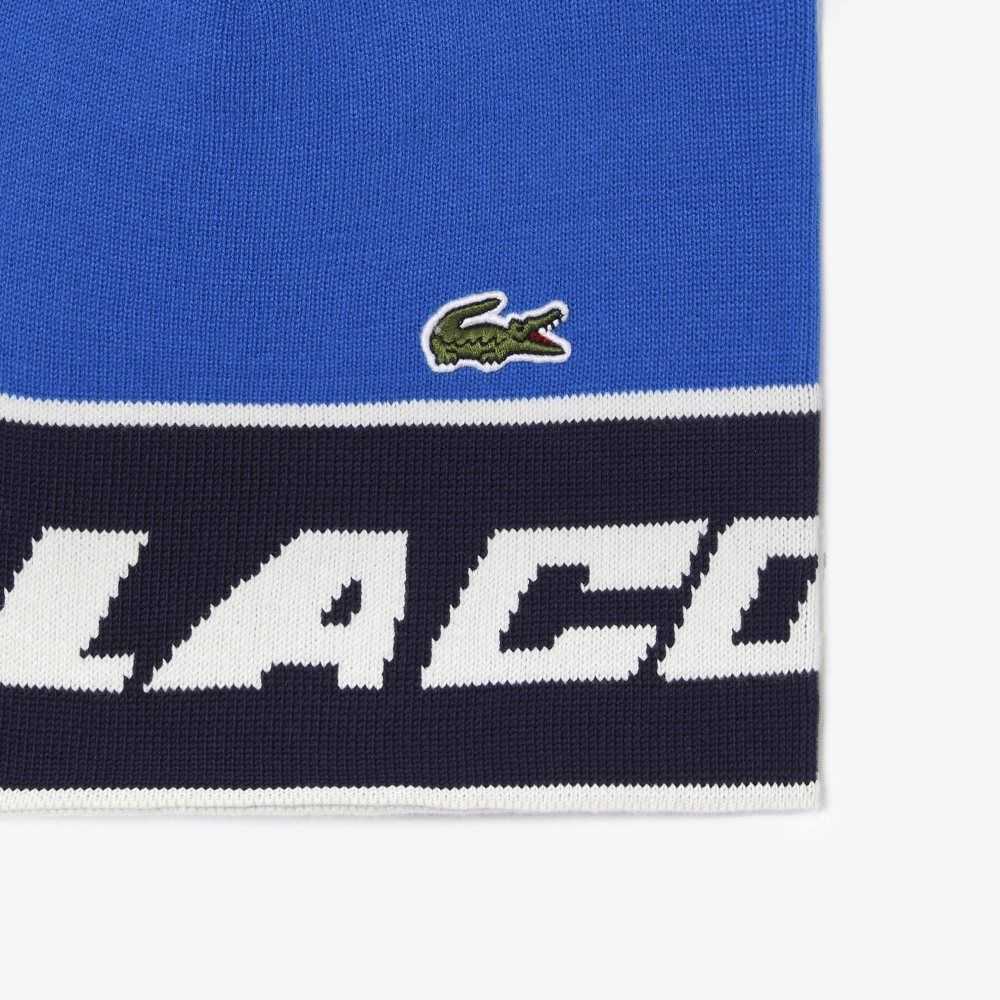 Lacoste Pom-Pom And Color-Block Beanie Blå Marinblå Blå Vita | KDJHS-3786