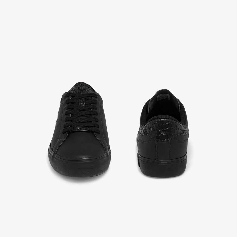 Lacoste Powercourt Burnished Läder Svarta Svarta | YTHDJ-2675