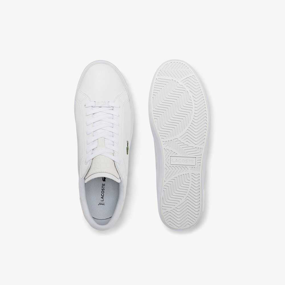 Lacoste Powercourt Burnished Läder Vita Vita | GOXLK-4257