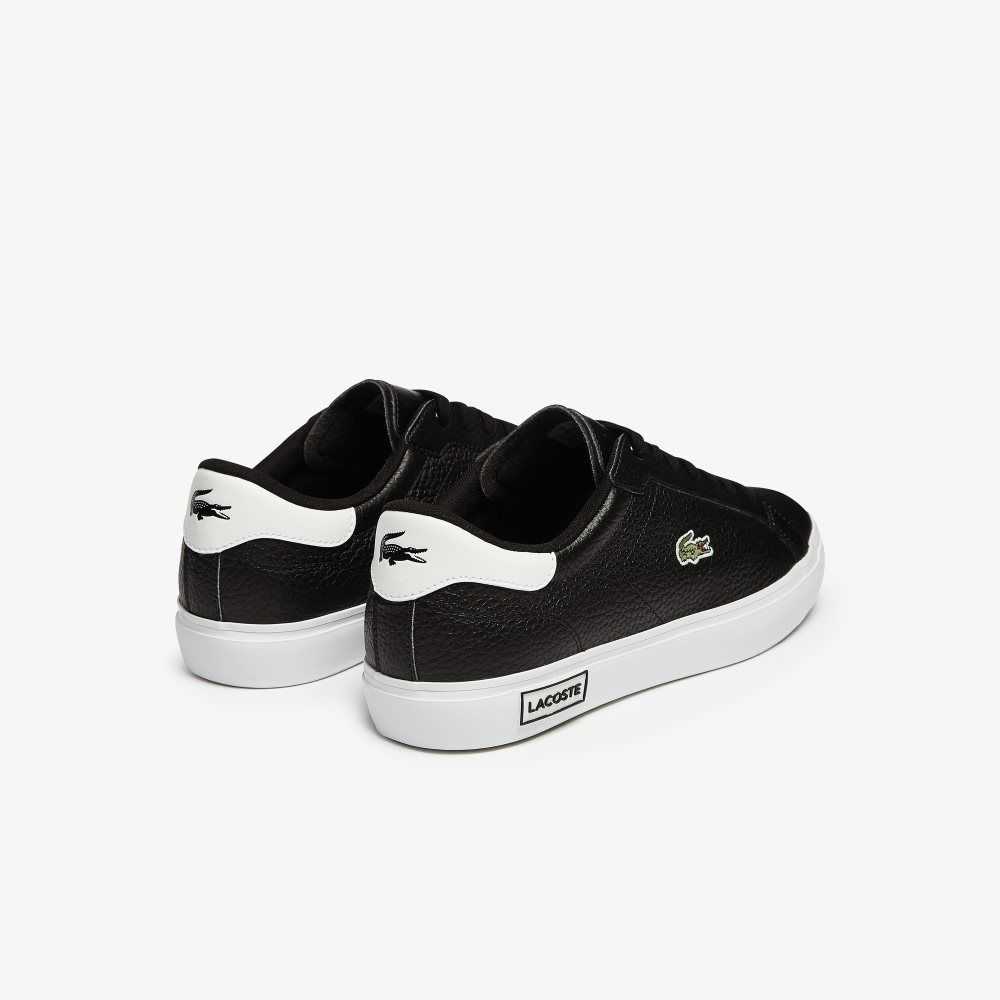 Lacoste Powercourt Läder Svarta Vita | EIASU-0451