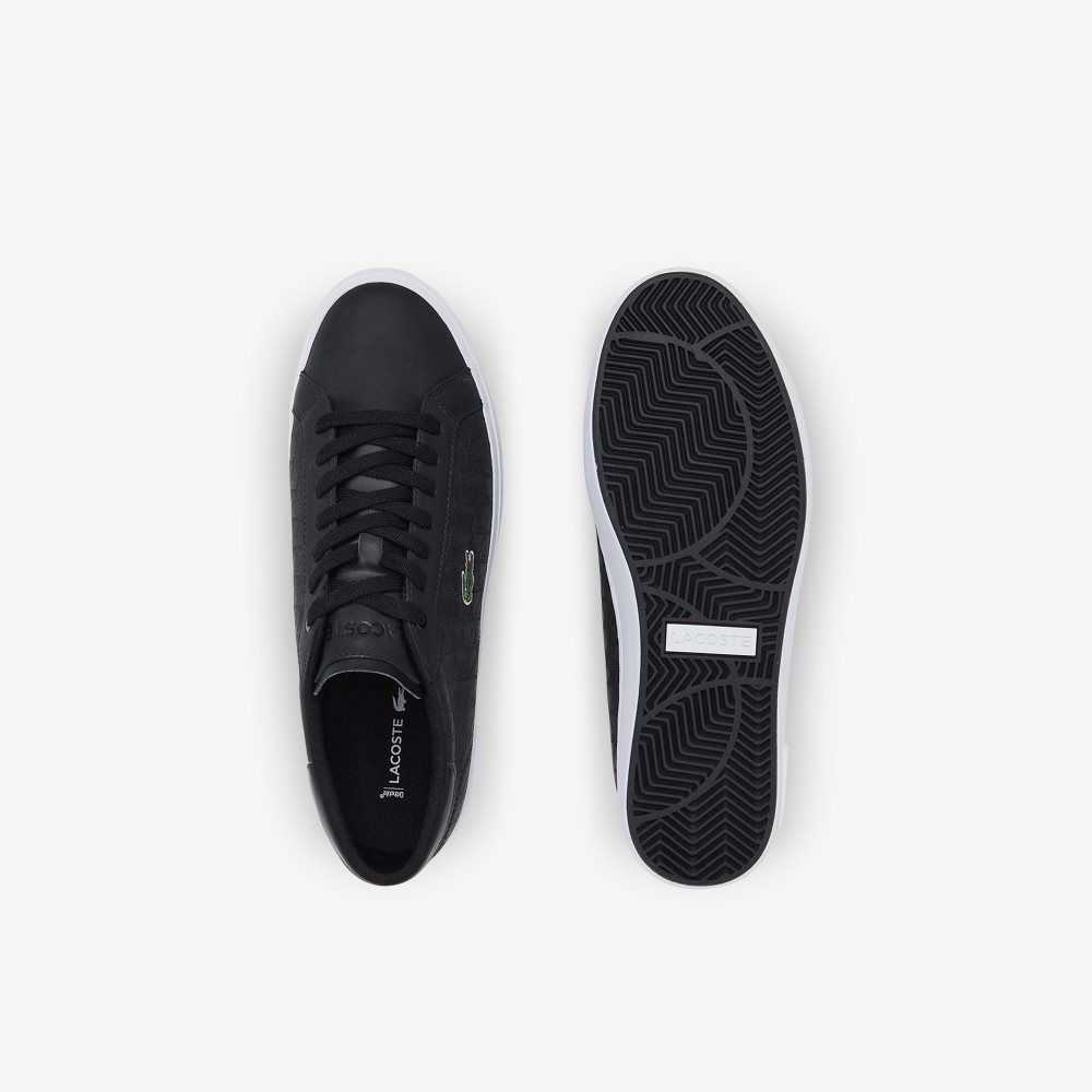 Lacoste Powercourt Läder Svarta Vita | UTQBZ-0346