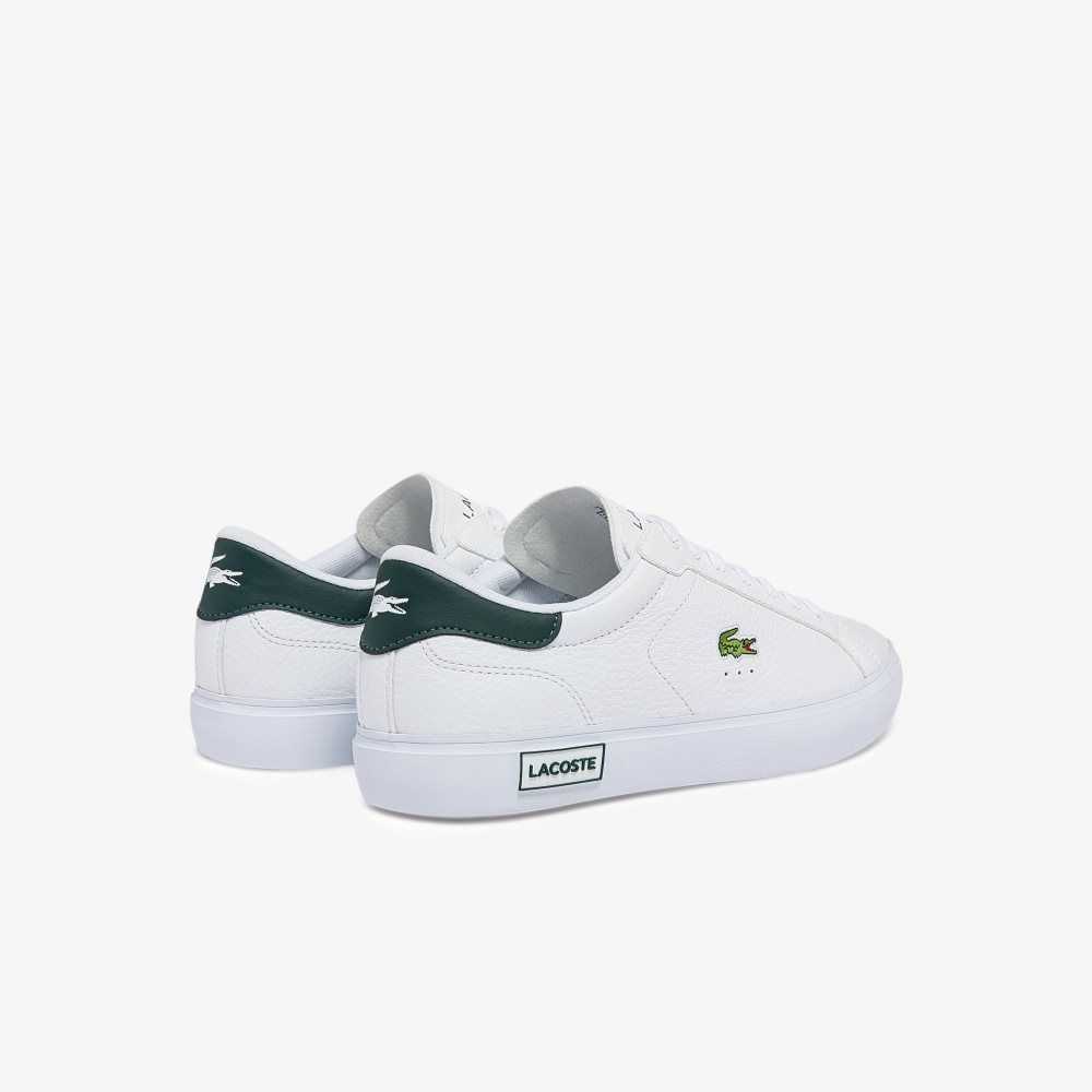 Lacoste Powercourt Läder Vita Mörkgröna | SEIMX-6897