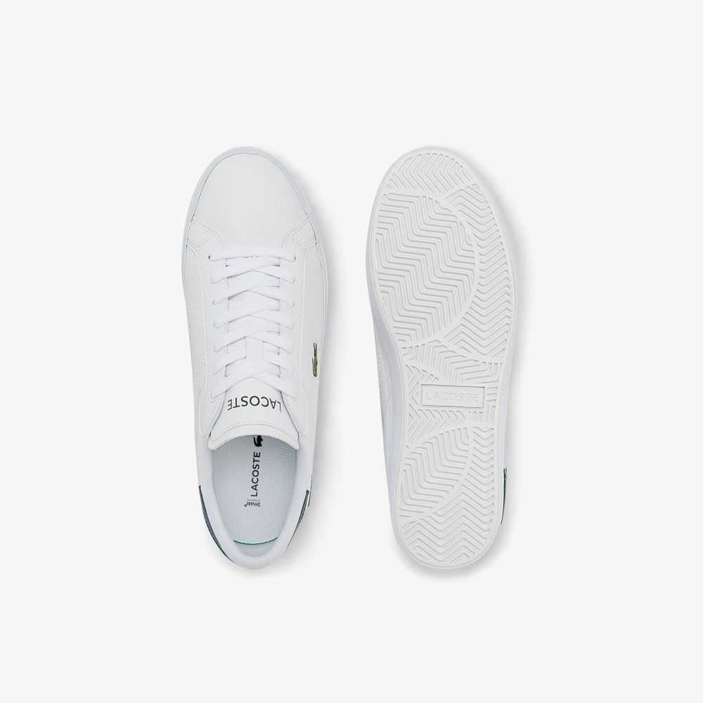 Lacoste Powercourt Läder Vita Mörkgröna | SEIMX-6897