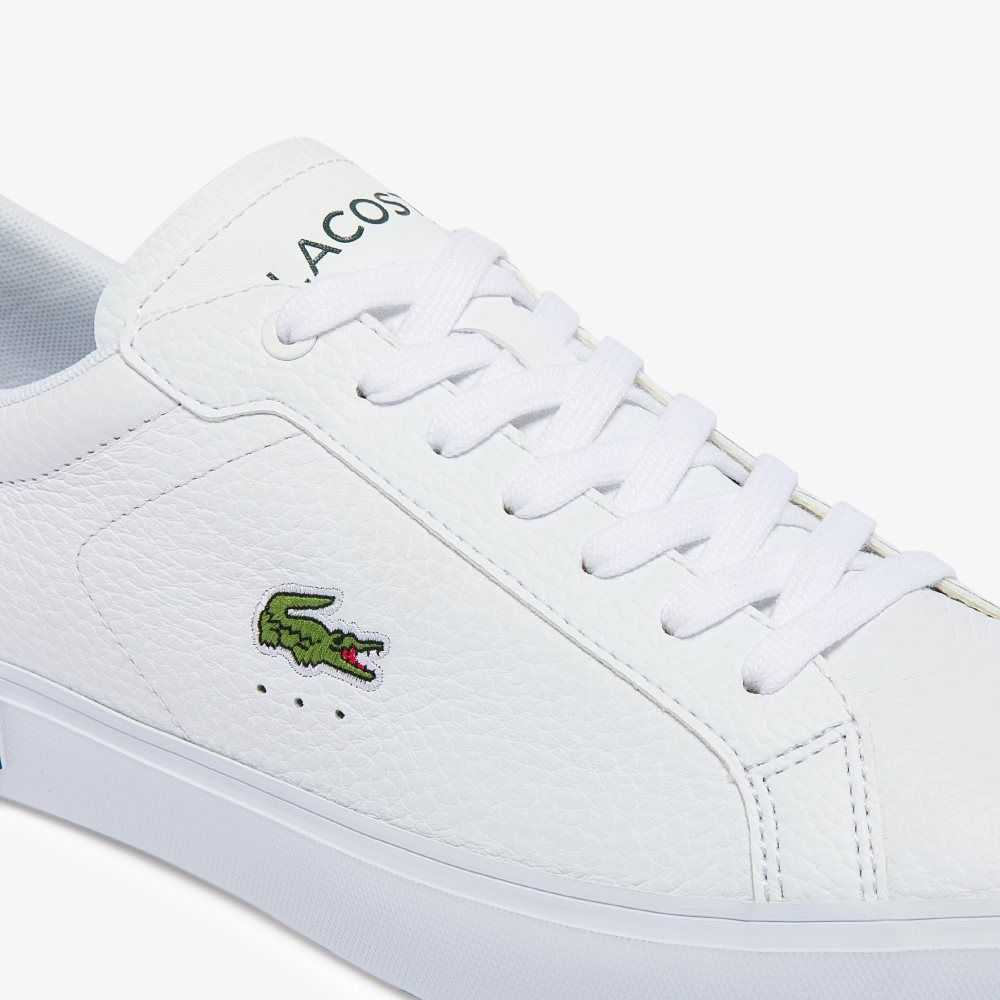 Lacoste Powercourt Läder Vita Mörkgröna | SEIMX-6897