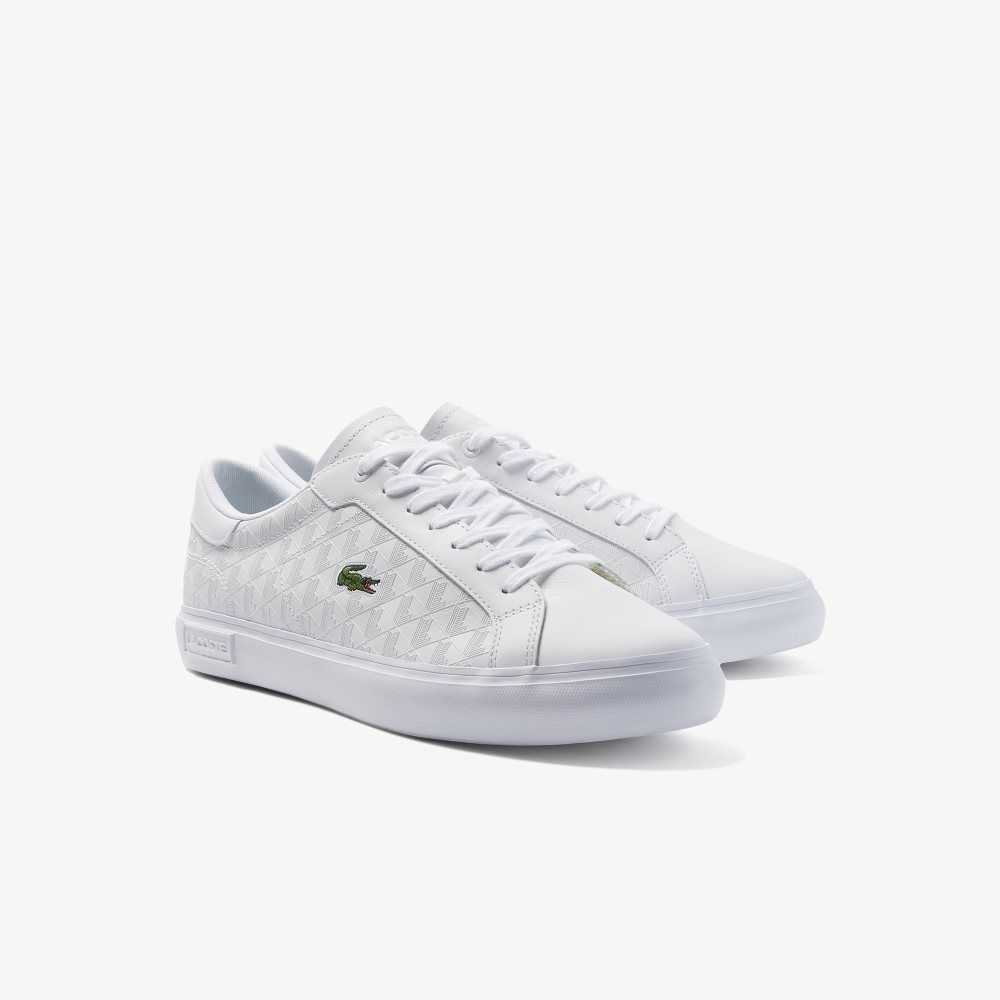 Lacoste Powercourt Läder Vita Vita | XGLED-8132