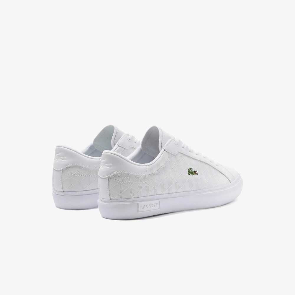 Lacoste Powercourt Läder Vita Vita | XGLED-8132