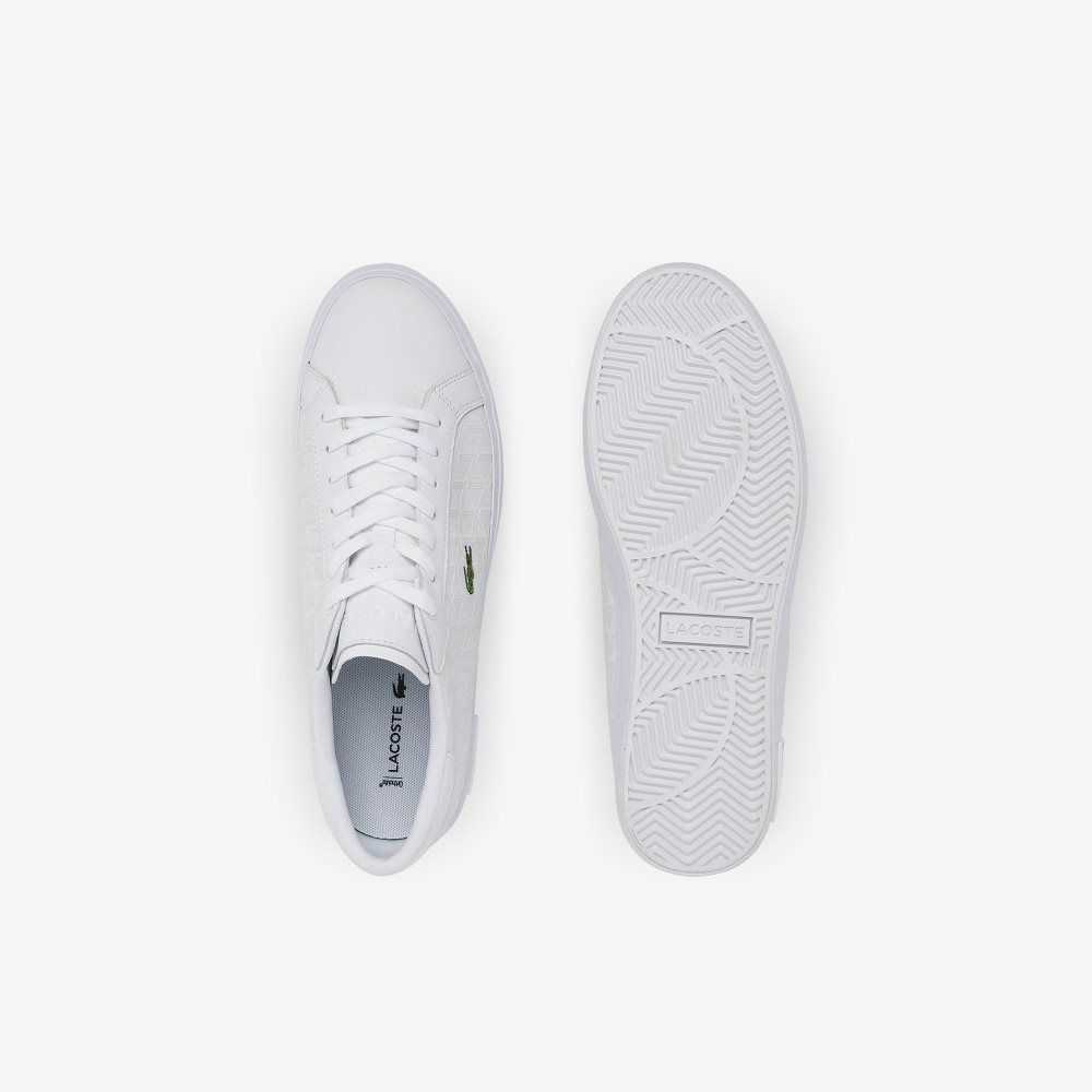 Lacoste Powercourt Läder Vita Vita | XGLED-8132