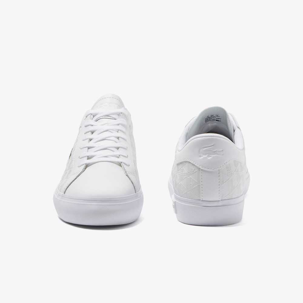 Lacoste Powercourt Läder Vita Vita | XGLED-8132