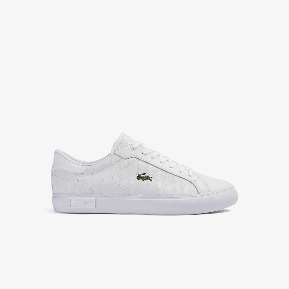 Lacoste Powercourt Läder Vita Vita | XGLED-8132