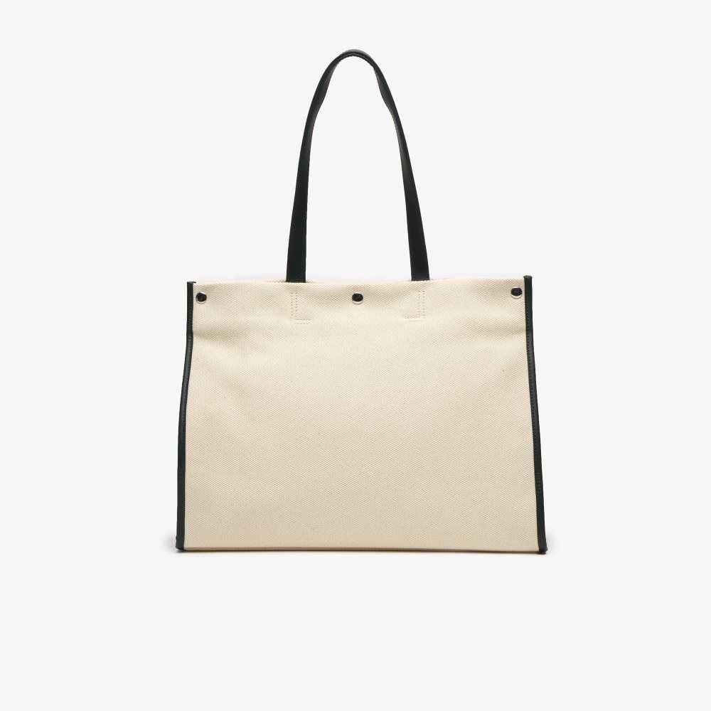 Lacoste Print Front Tote Beige | BFJRI-5436