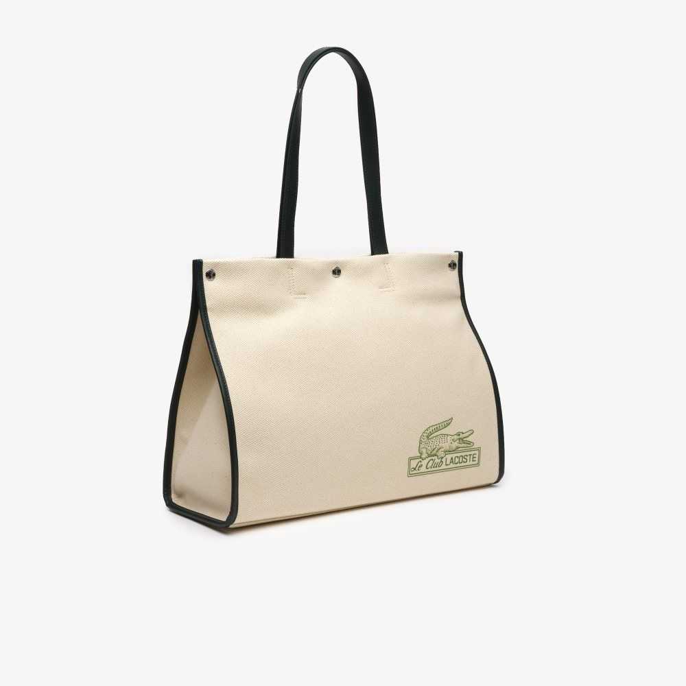 Lacoste Print Front Tote Beige | BFJRI-5436