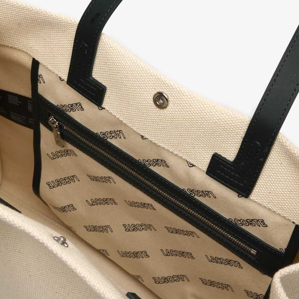 Lacoste Print Front Tote Beige | BFJRI-5436