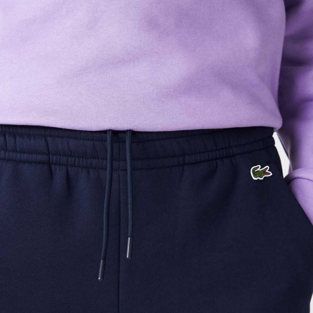 Lacoste Printed Bands Brushed Fleece Marinblå Blå | XDRHL-7340