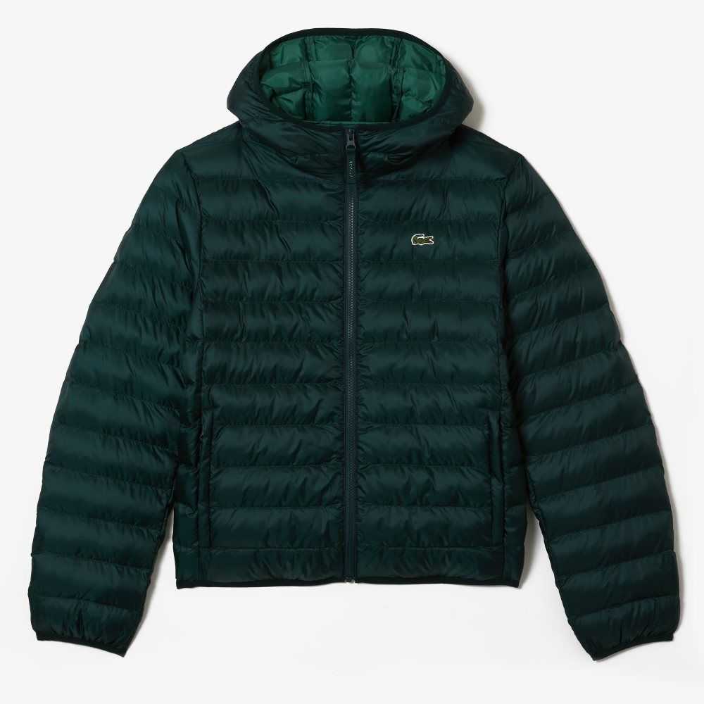 Lacoste Quiltad Hooded Gröna | FNGPS-6547