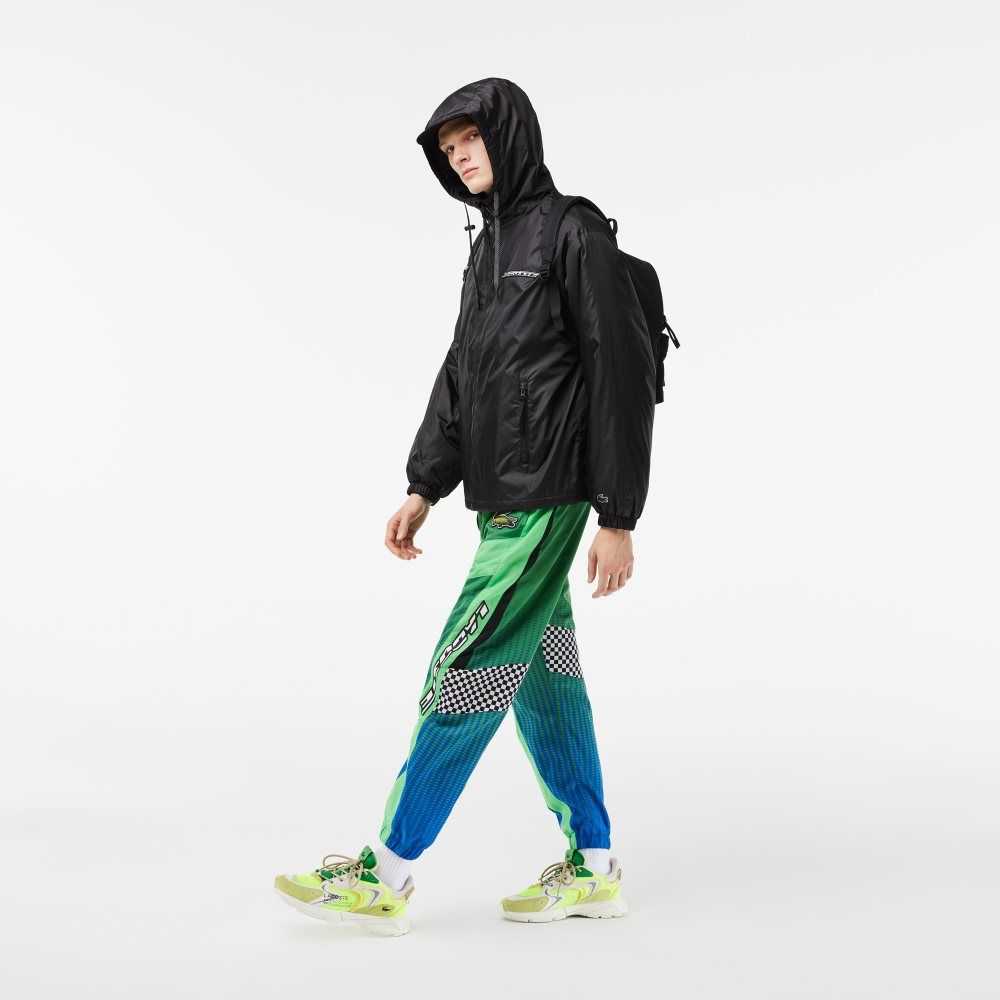 Lacoste Quiltad Hooded Svarta | OWPXT-4107