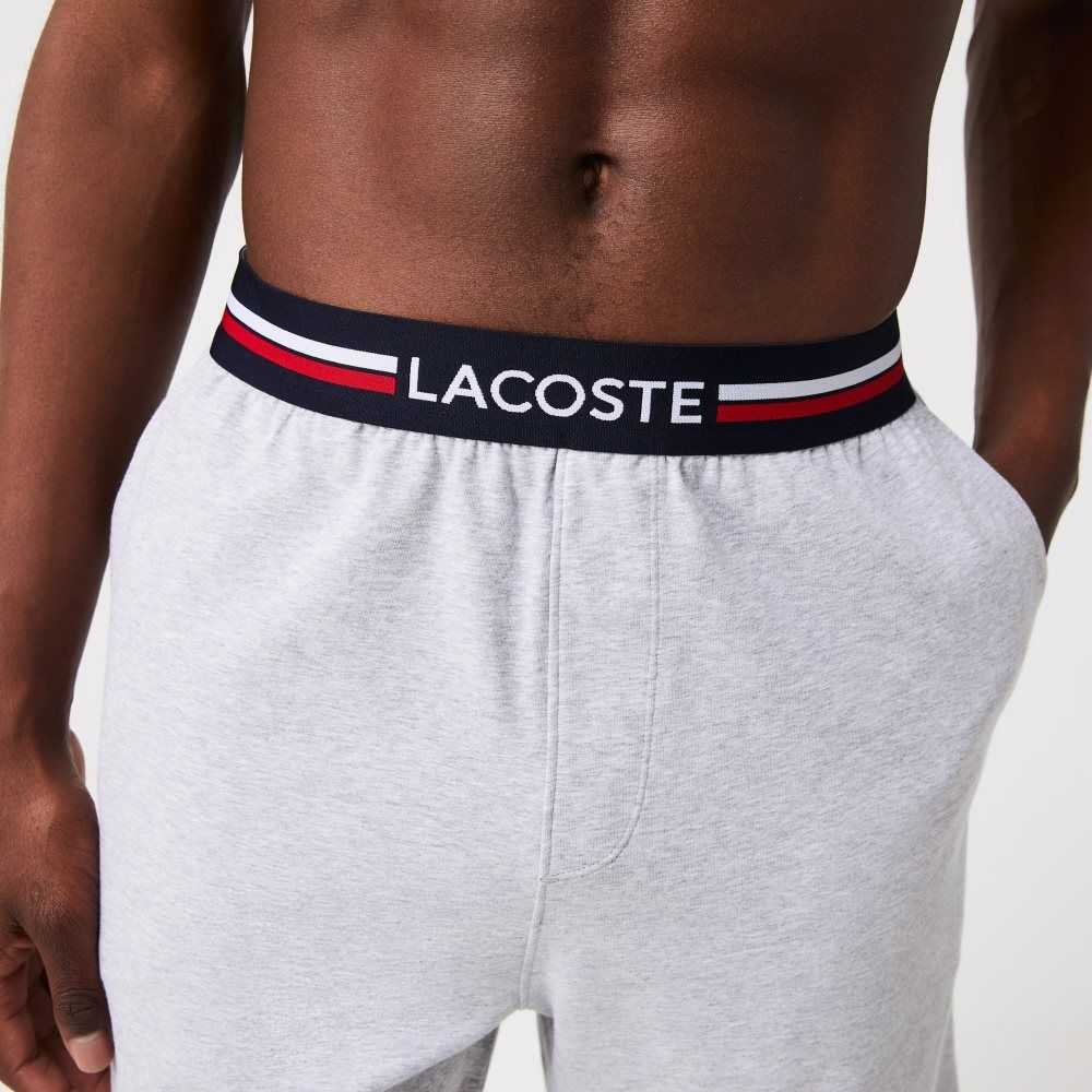 Lacoste Randig-Midja Long Boxer Briefs Grå | XLPQG-6573