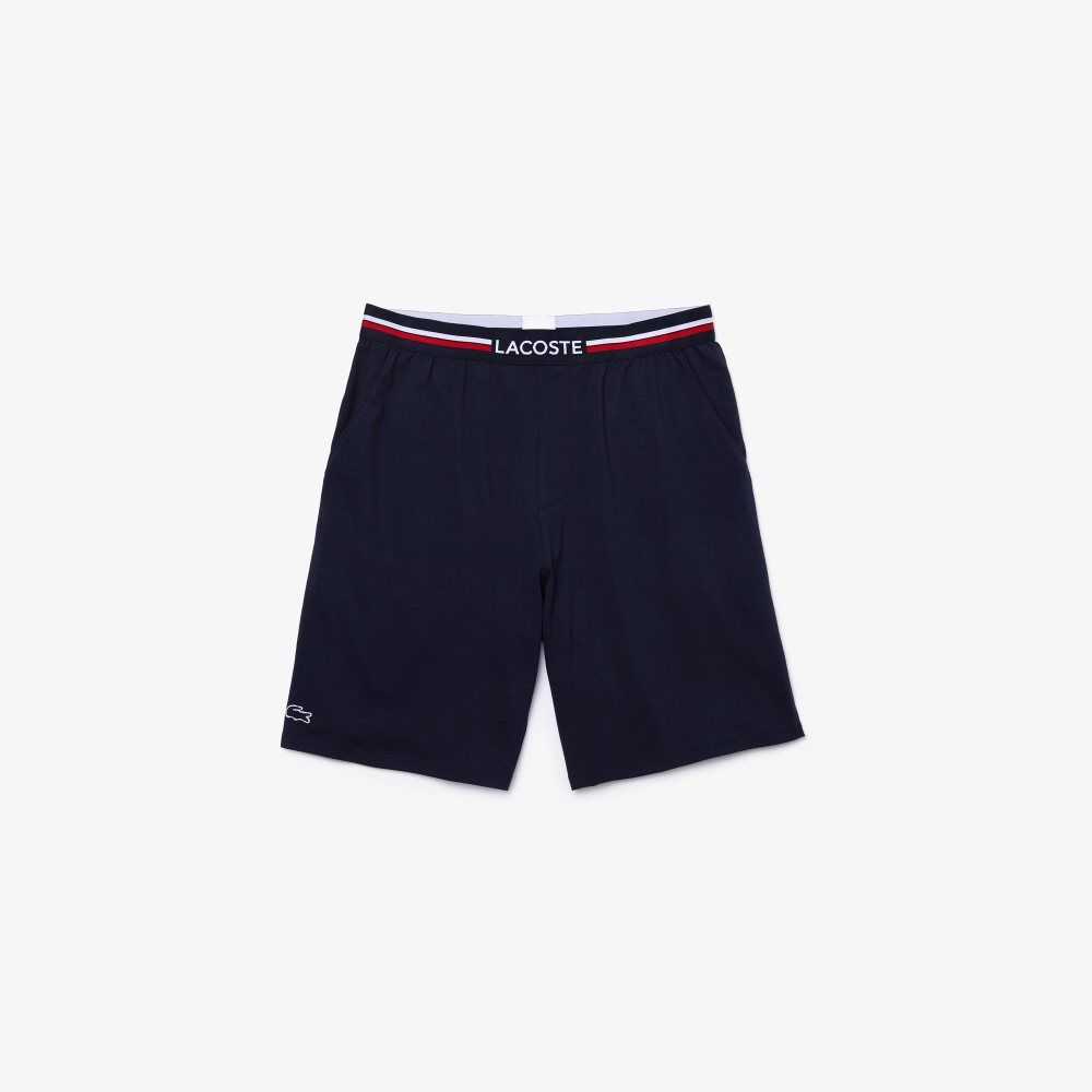 Lacoste Randig-Midja Long Boxer Briefs Marinblå Blå | OSCZB-2534