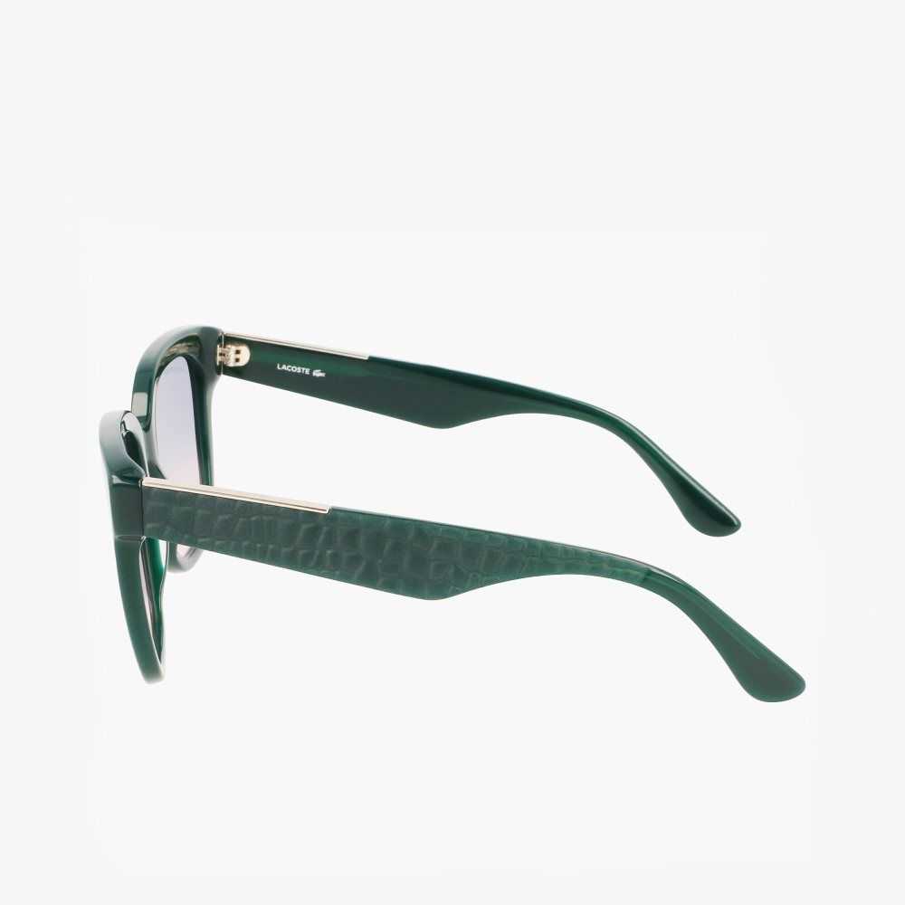 Lacoste Rectangle Acetate Croco Skin Gröna | RXMPG-1279